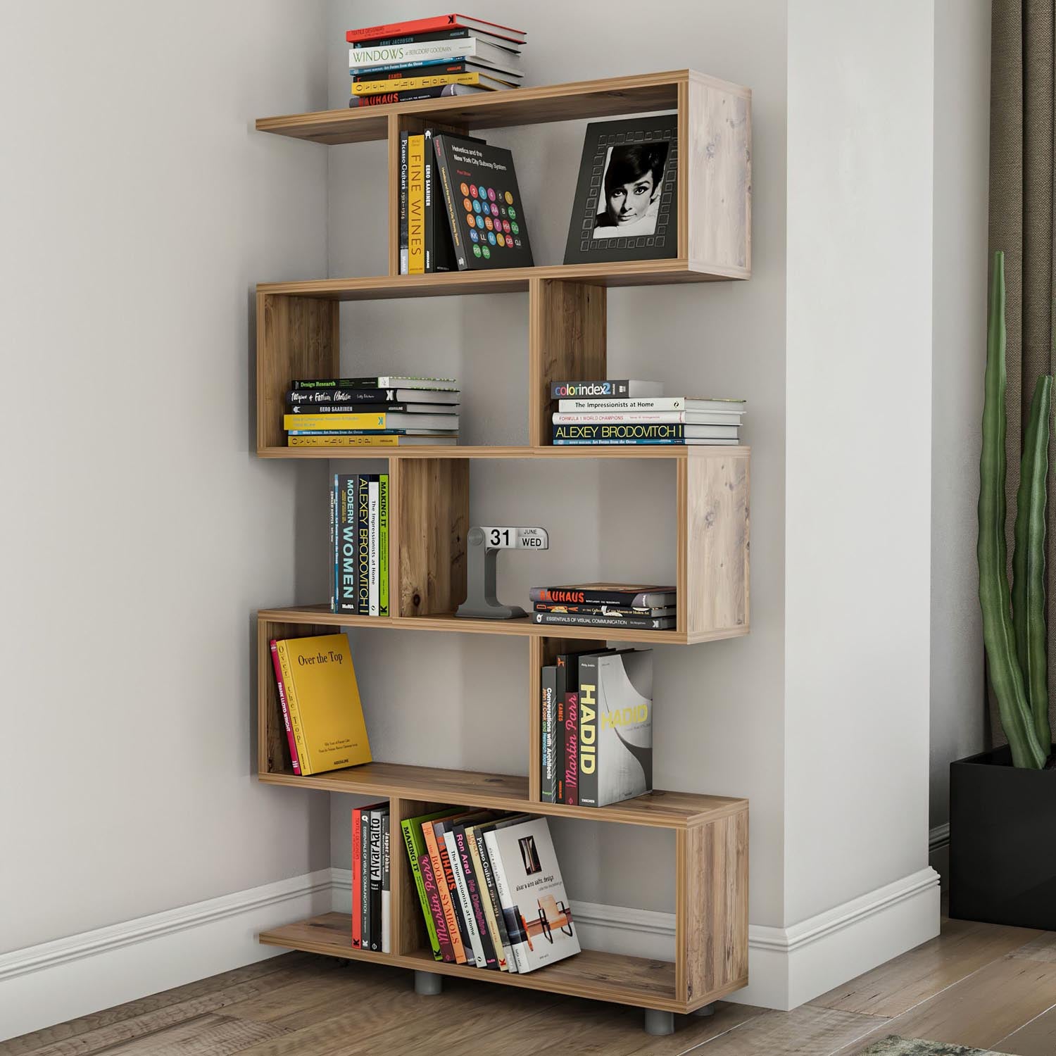 Elif - Pine in Kiefer präsentiert im Onlineshop von KAQTU Design AG. Bücherregal ist von Hanah Home