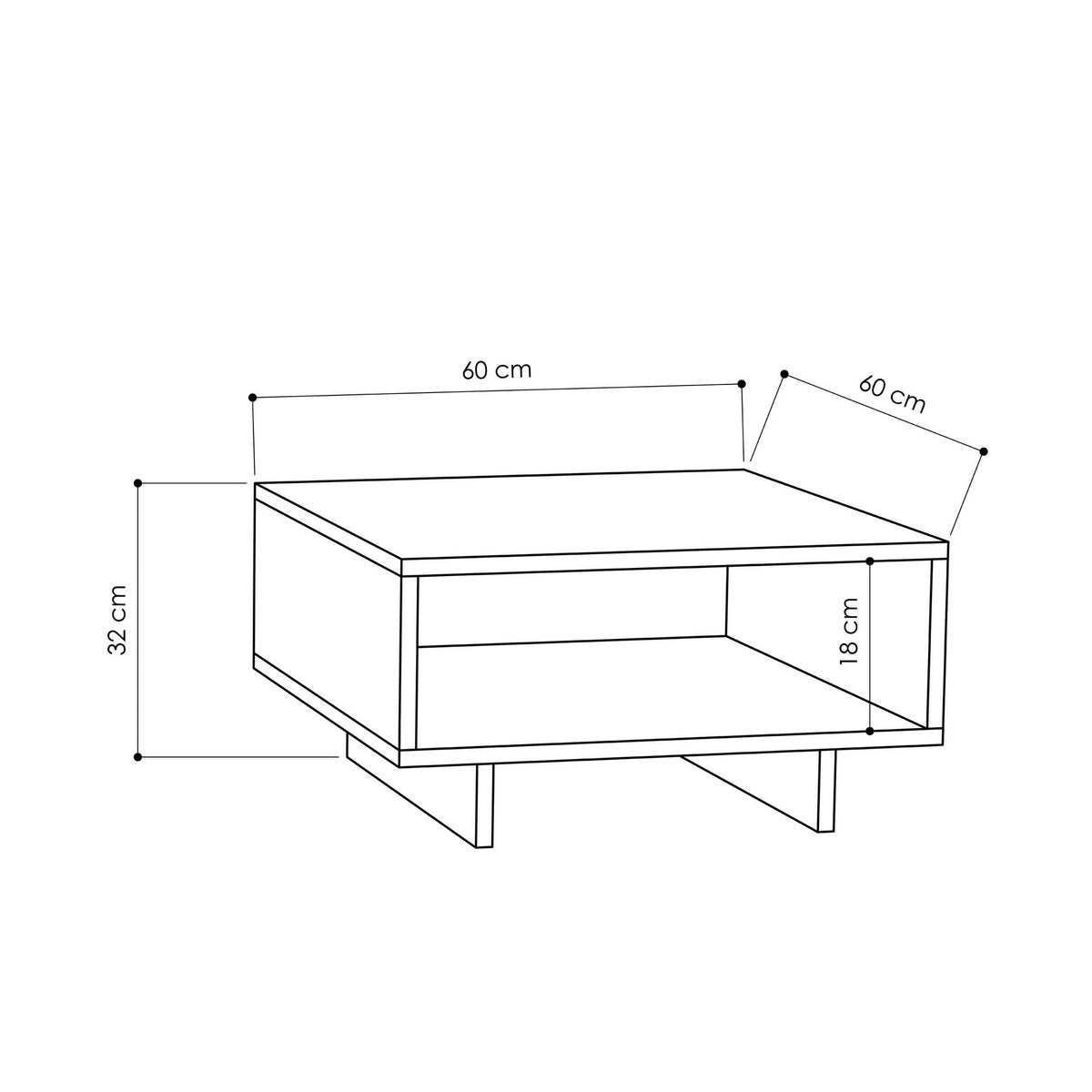 Hola Sofatisch - Weiss
 Anthrazit in Weiss / Anthrazit präsentiert im Onlineshop von KAQTU Design AG. Couchtisch ist von Hanah Home