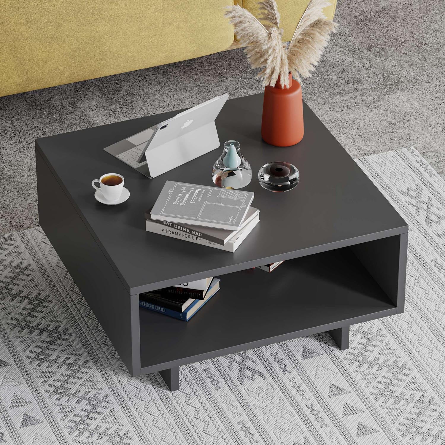 Hola - Anthracite in Anthrazit präsentiert im Onlineshop von KAQTU Design AG. Beistelltisch ist von Hanah Home