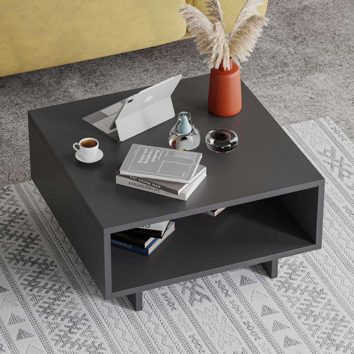 Hola Sofatisch - Anthrazit in Anthrazit präsentiert im Onlineshop von KAQTU Design AG. Couchtisch ist von Hanah Home