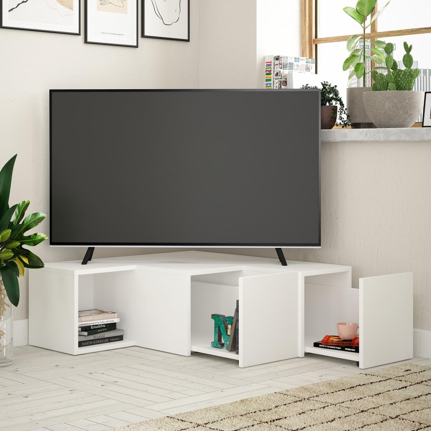 Compact - White in Weiss präsentiert im Onlineshop von KAQTU Design AG. Sideboard ist von Hanah Home