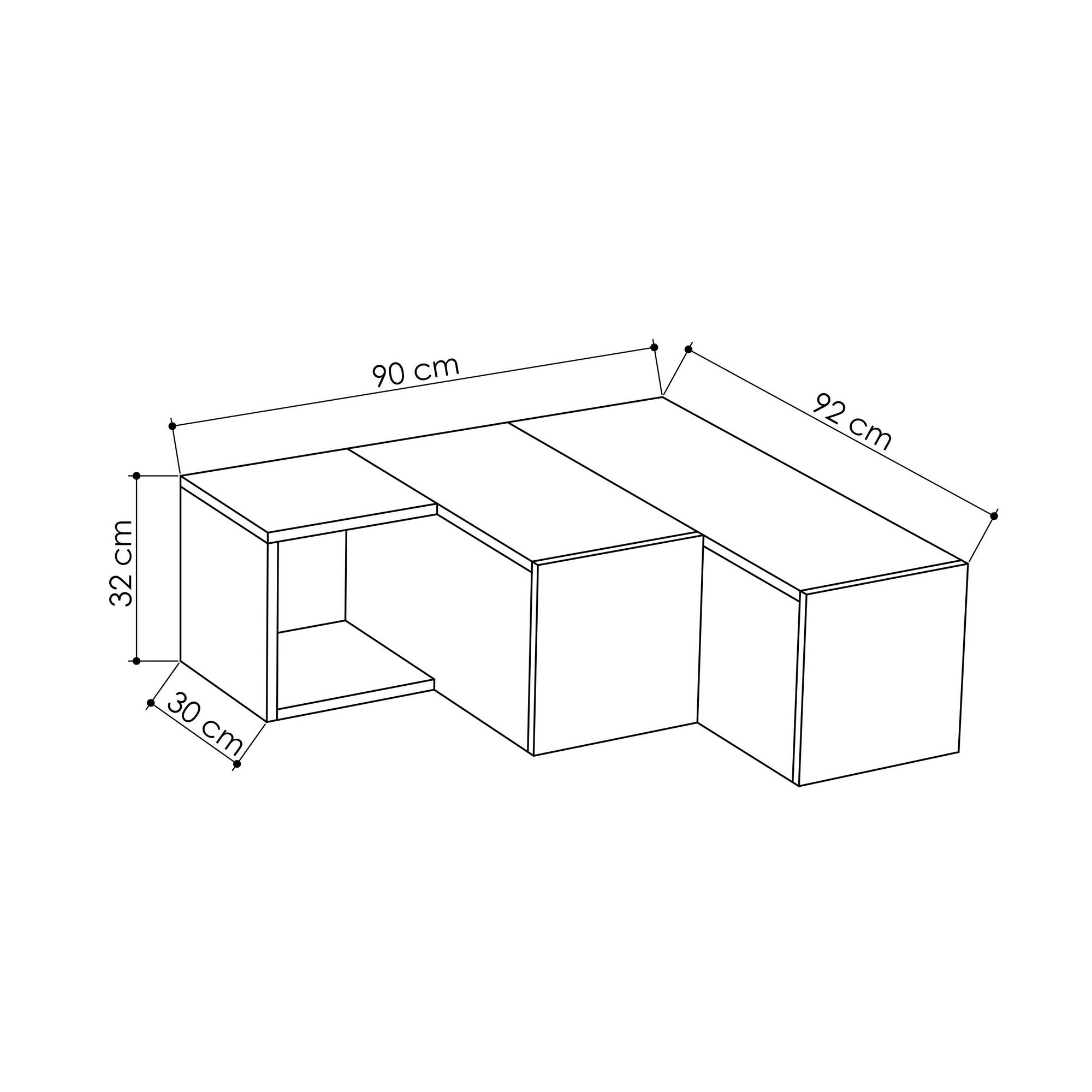 Compact - White, Oak in Weisseiche präsentiert im Onlineshop von KAQTU Design AG. Sideboard ist von Hanah Home