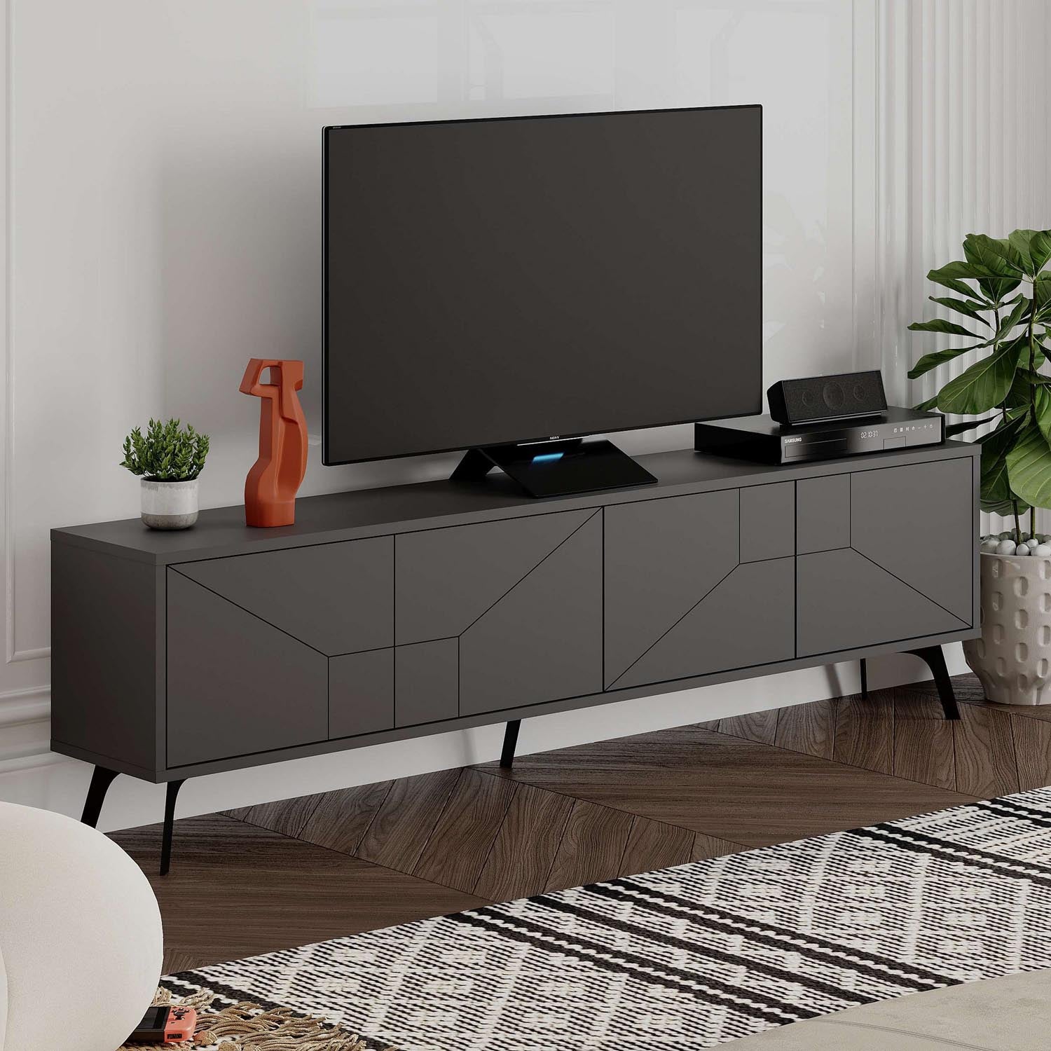 Dune - Anthracite in Anthrazit präsentiert im Onlineshop von KAQTU Design AG. Sideboard ist von Hanah Home