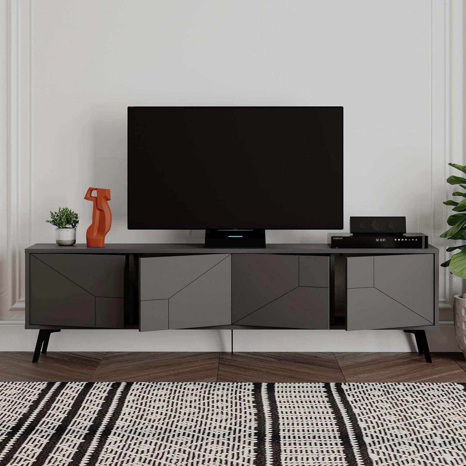Dune - Anthracite in Anthrazit präsentiert im Onlineshop von KAQTU Design AG. Sideboard ist von Hanah Home