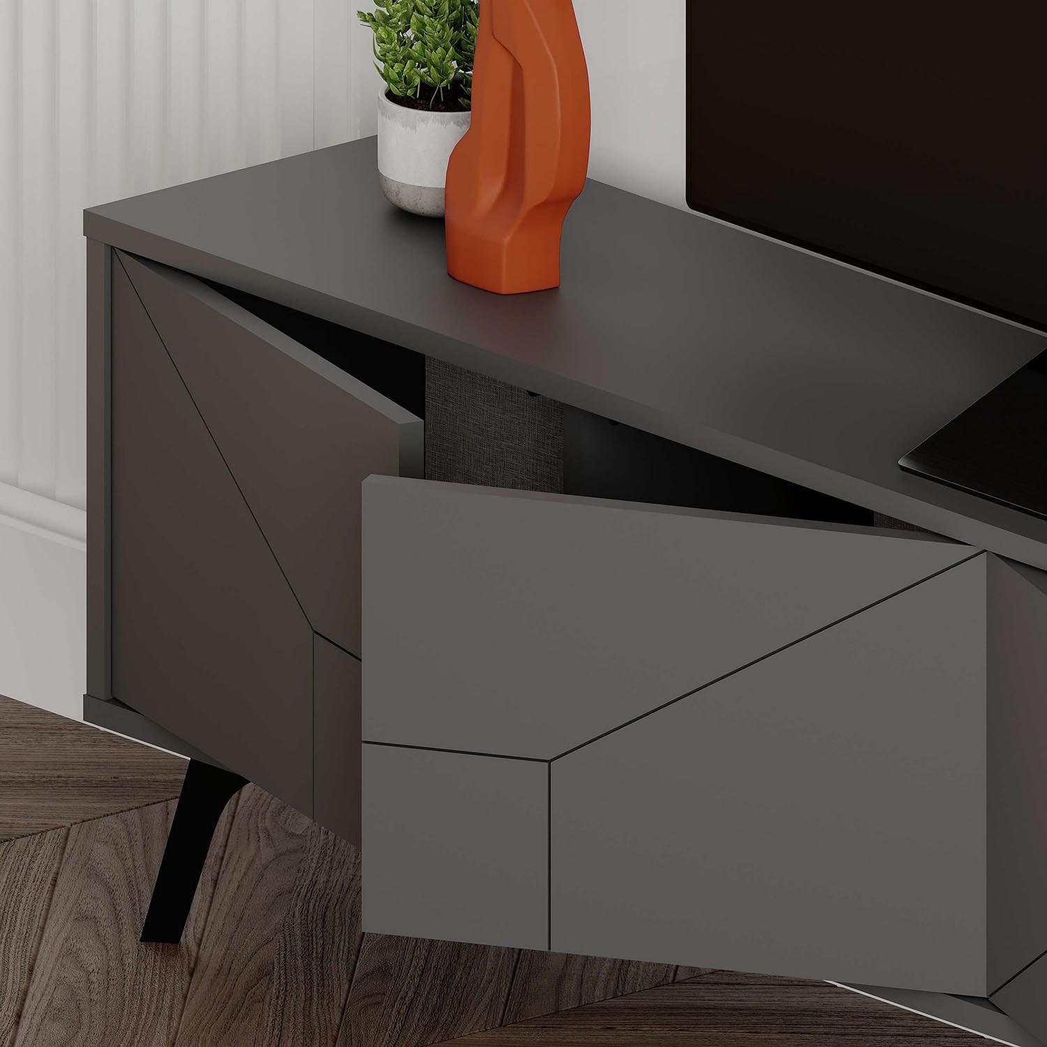 Dune - Anthracite in Anthrazit präsentiert im Onlineshop von KAQTU Design AG. Sideboard ist von Hanah Home
