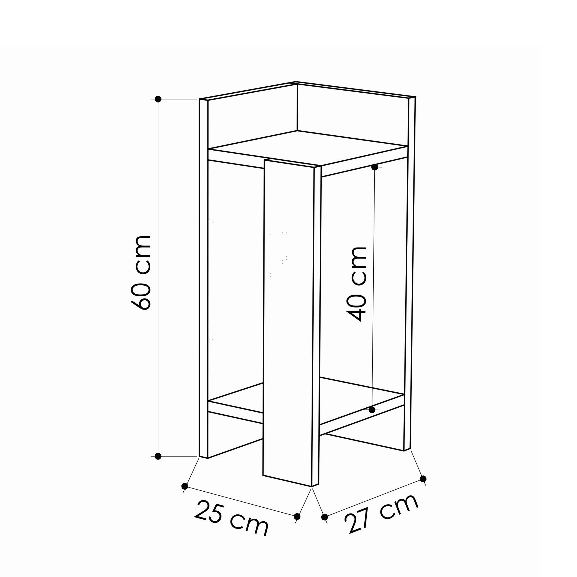 Elos Right - Oak, Anthracite in Eiche
 Anthrazit präsentiert im Onlineshop von KAQTU Design AG. Nachttisch ist von Hanah Home