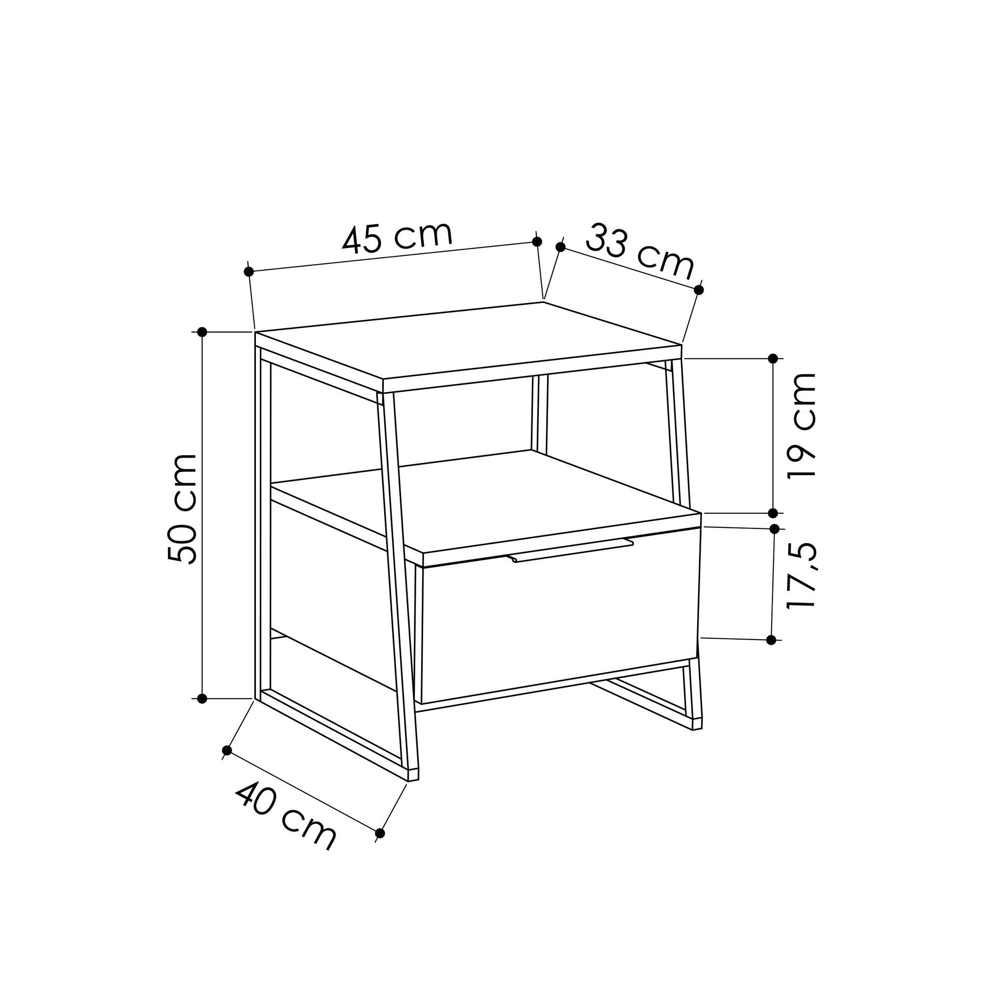 Pal - Anthracite in Anthrazit präsentiert im Onlineshop von KAQTU Design AG. Nachttisch ist von Hanah Home