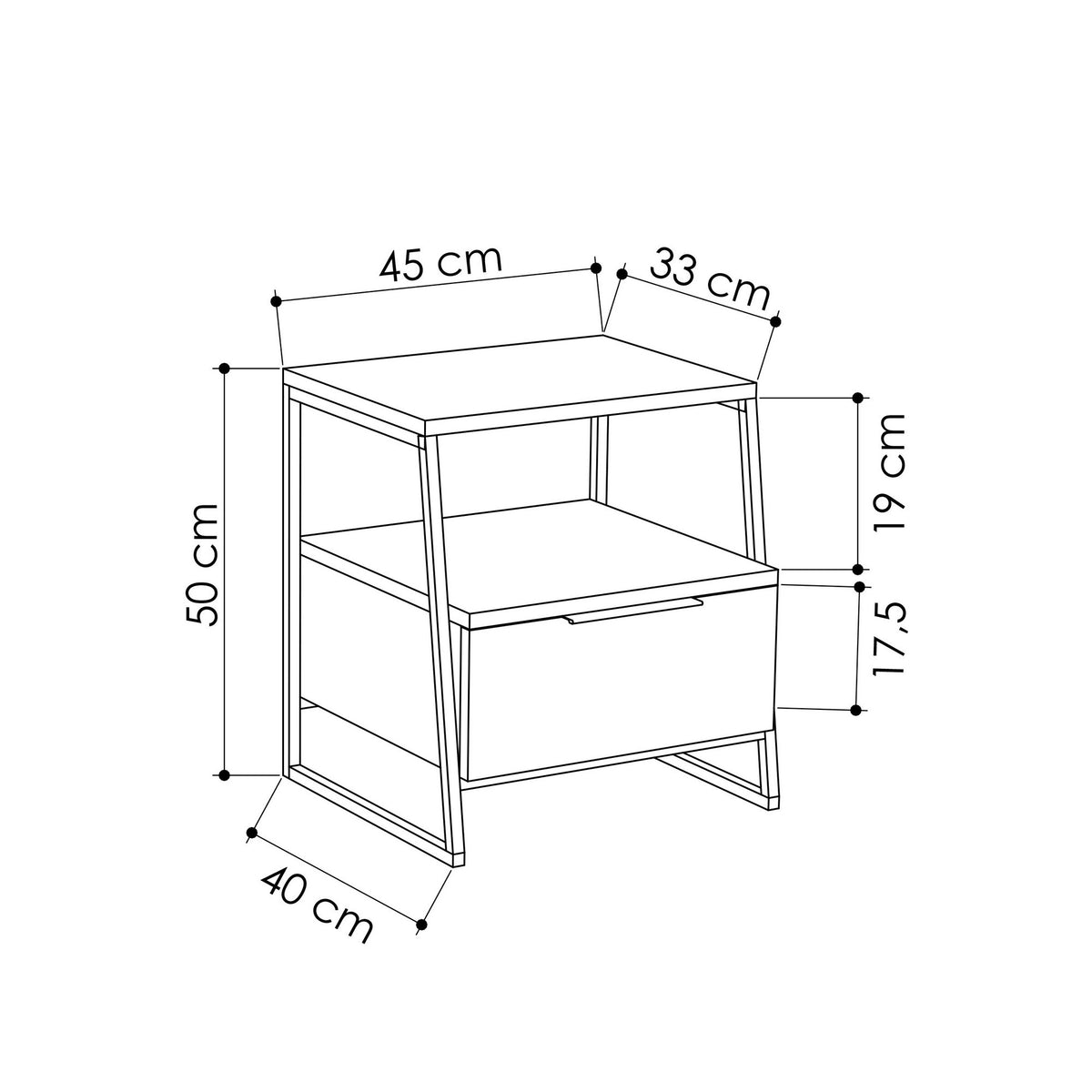 Pal Nachttisch - Anthrazit in Anthrazit präsentiert im Onlineshop von KAQTU Design AG. Nachttisch ist von Hanah Home