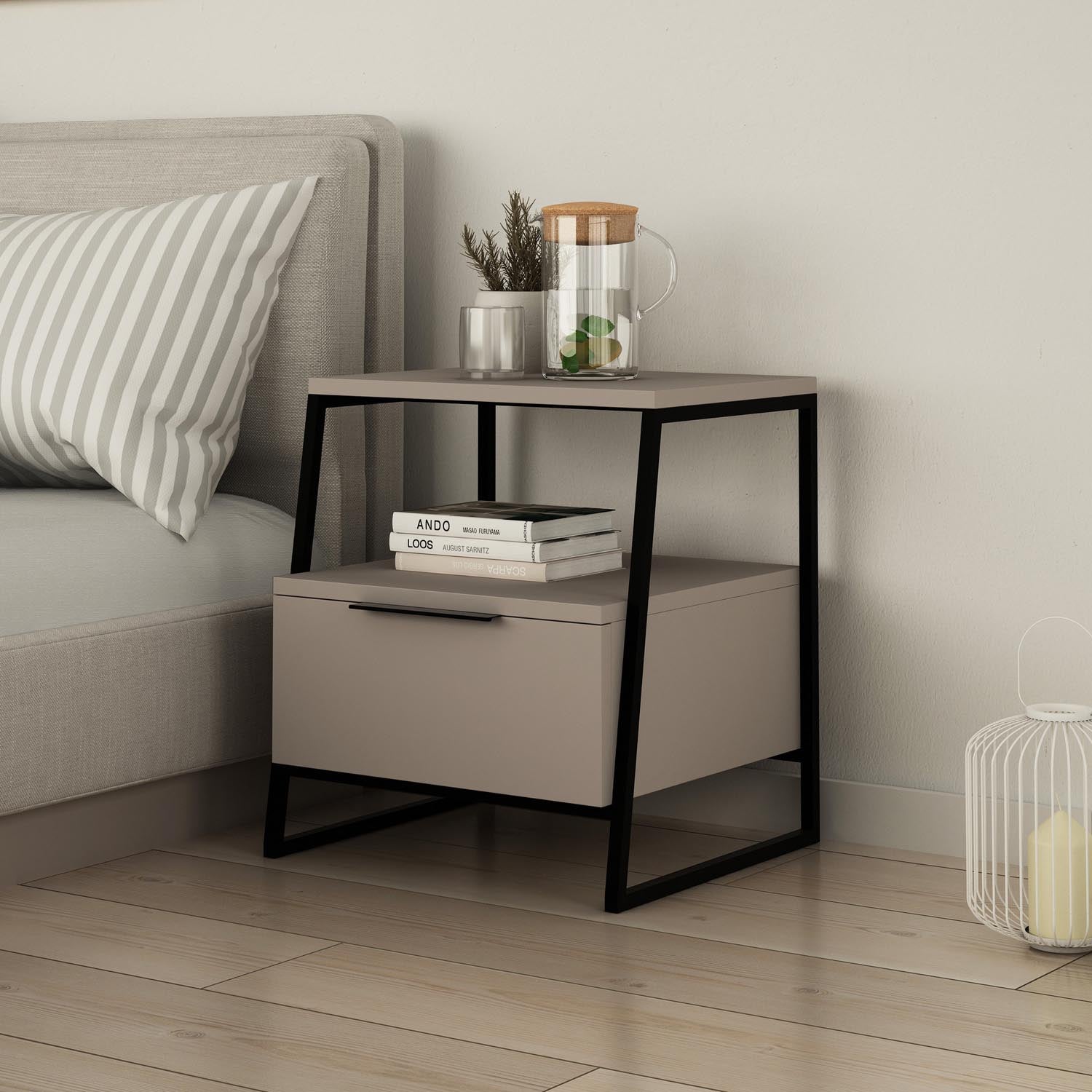 Pal - Light Mocha in Helles Mocha präsentiert im Onlineshop von KAQTU Design AG. Nachttisch ist von Hanah Home