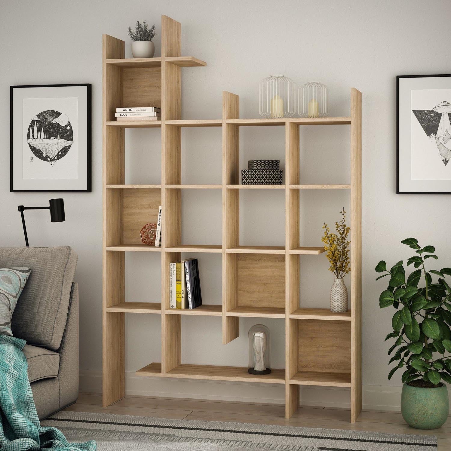 Manco - Oak in Eiche präsentiert im Onlineshop von KAQTU Design AG. Bücherregal ist von Hanah Home
