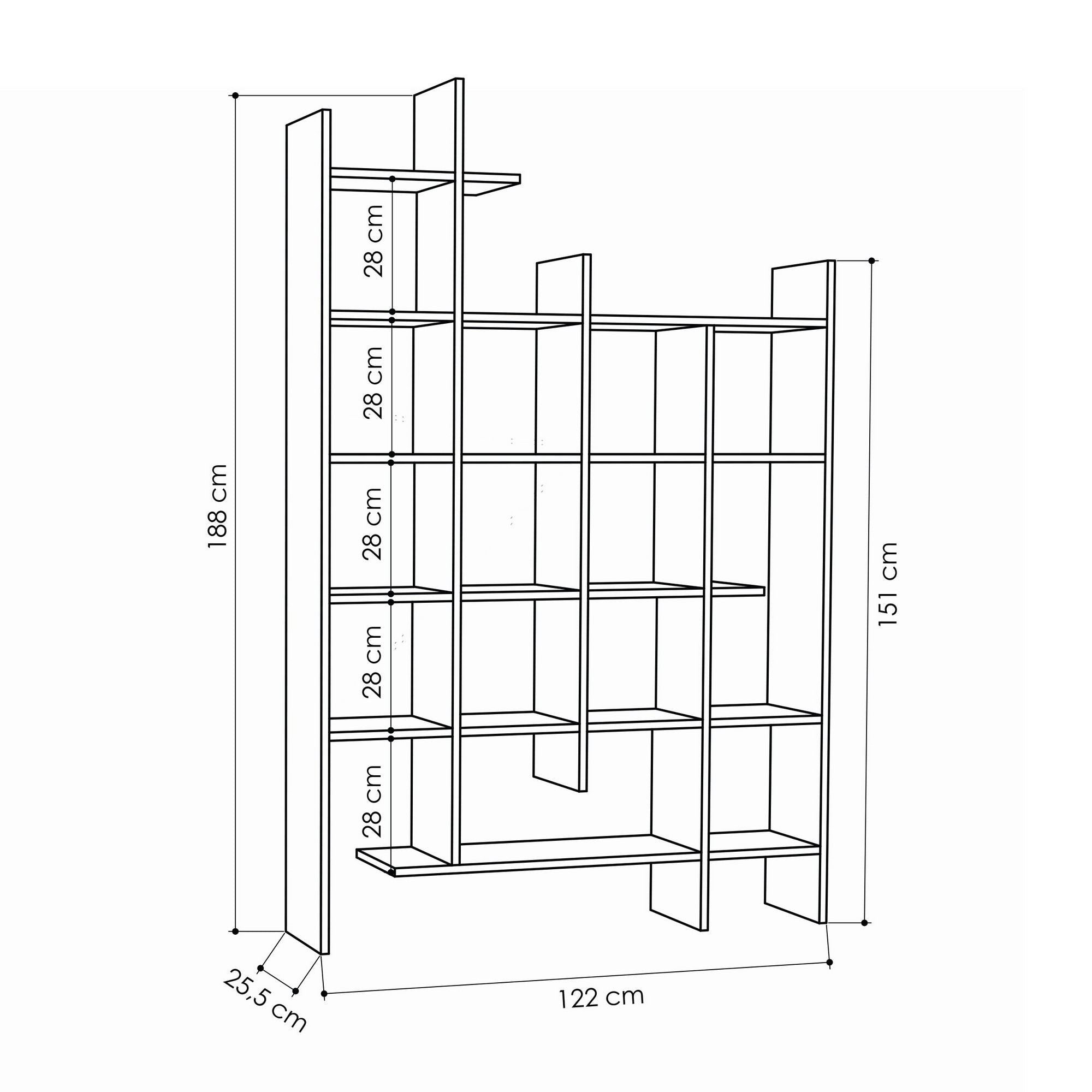 Manco - Oak in Eiche präsentiert im Onlineshop von KAQTU Design AG. Bücherregal ist von Hanah Home