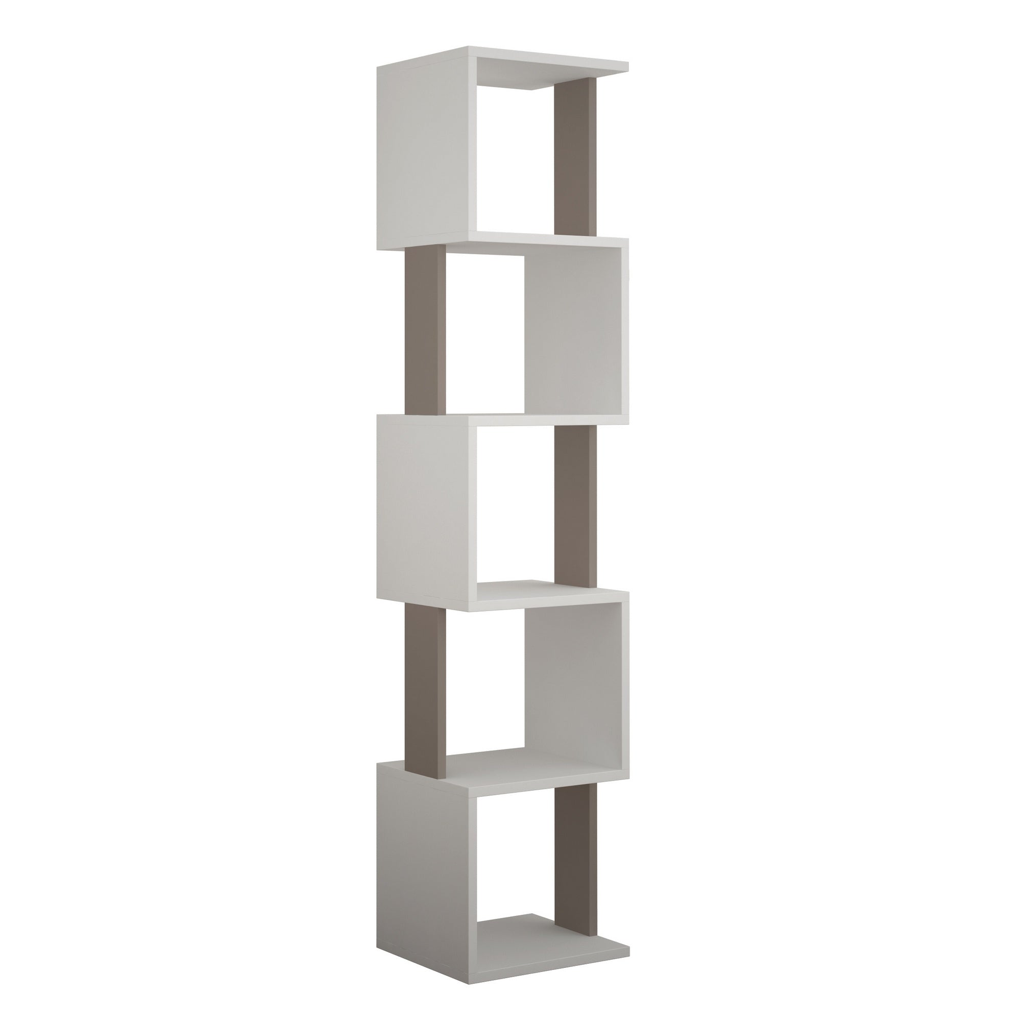 Piri - White, Light Mocha in Weiss
 Hell- Mokka präsentiert im Onlineshop von KAQTU Design AG. Bücherregal ist von Hanah Home