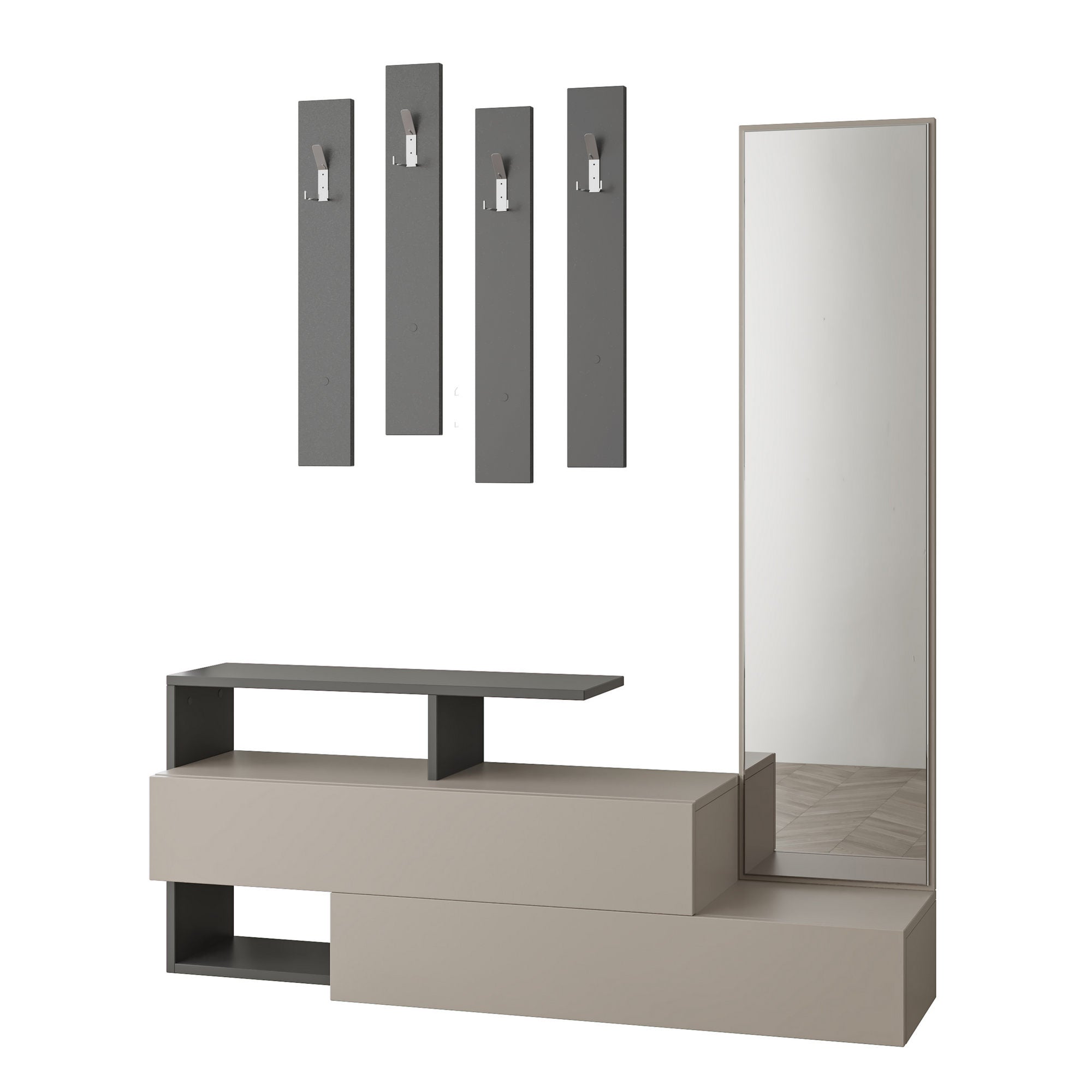 Ramda - Light Mocha, Anthracite in Licht Mocha Anthrazit präsentiert im Onlineshop von KAQTU Design AG. Garderobe ist von Hanah Home