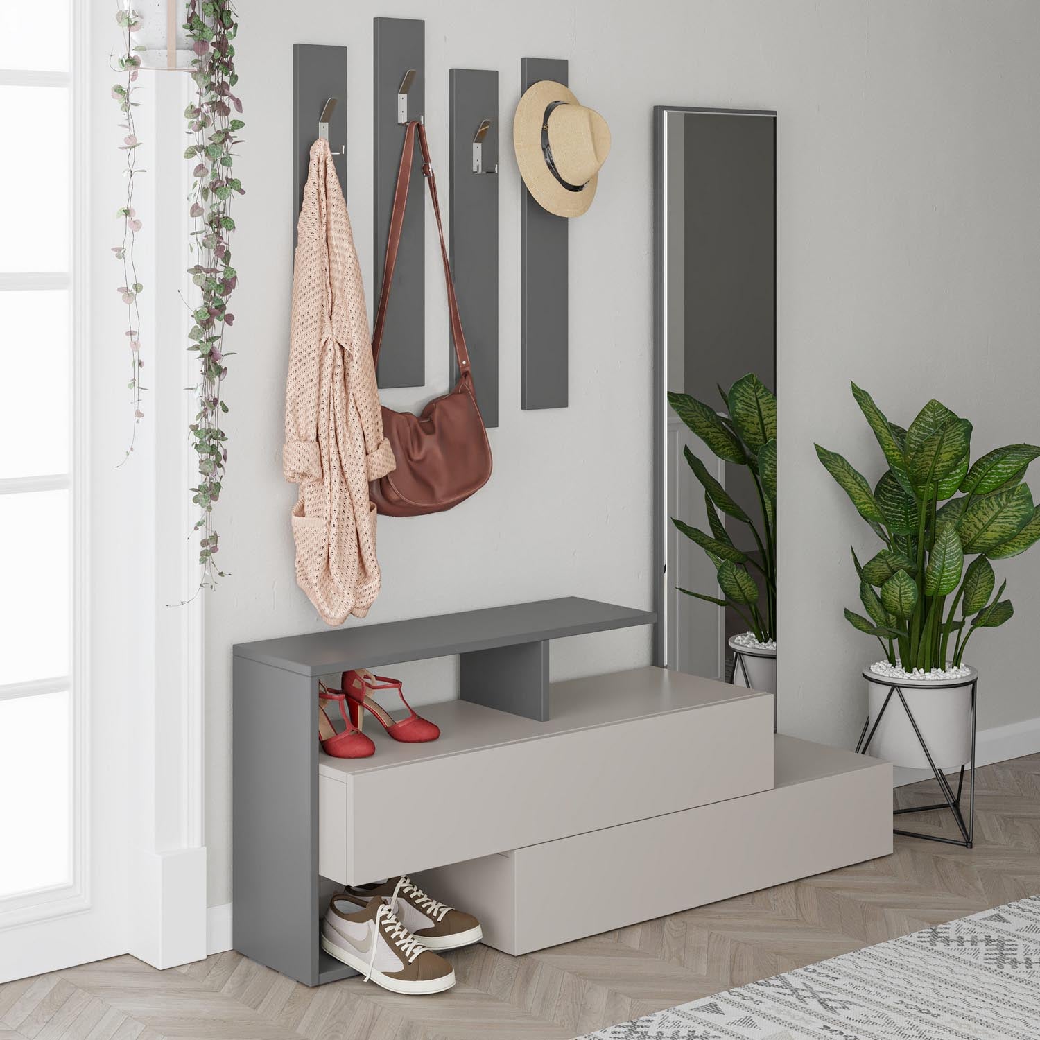 Ramda - Light Mocha, Anthracite in Licht Mocha Anthrazit präsentiert im Onlineshop von KAQTU Design AG. Garderobe ist von Hanah Home