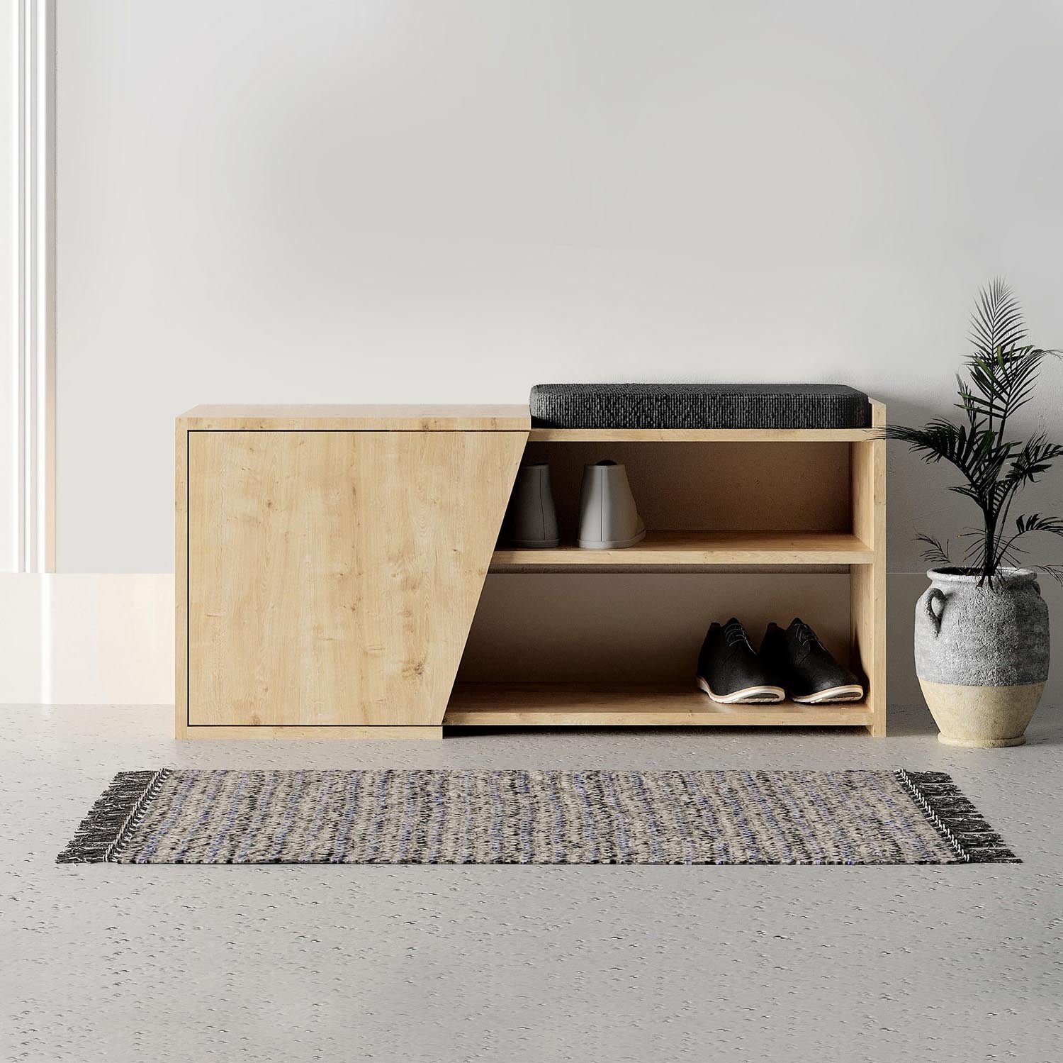 Fiona - Oak in Eiche präsentiert im Onlineshop von KAQTU Design AG. Schuhschrank ist von Hanah Home