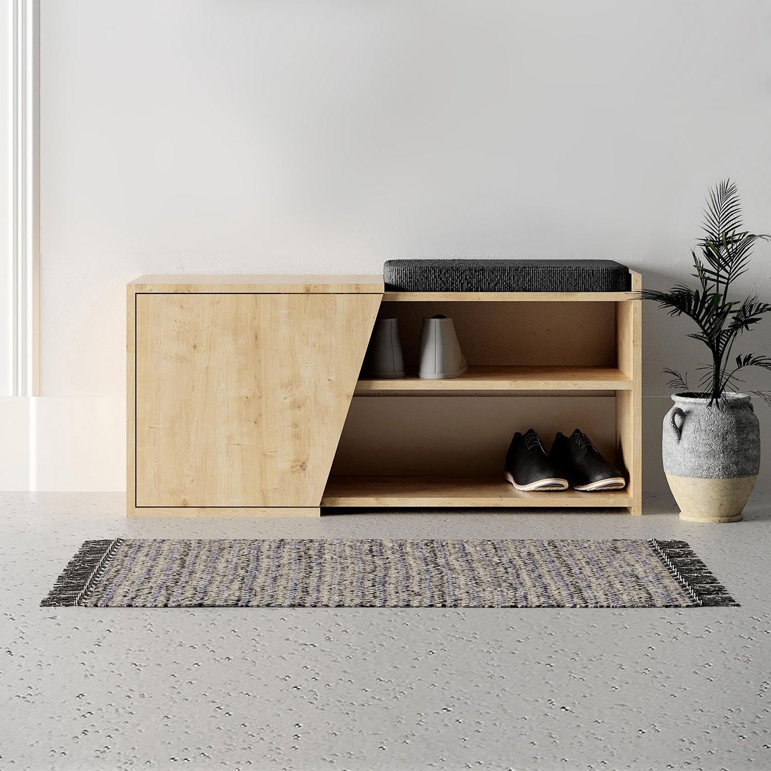 Fiona - Oak in Eiche präsentiert im Onlineshop von KAQTU Design AG. Schuhschrank ist von Hanah Home