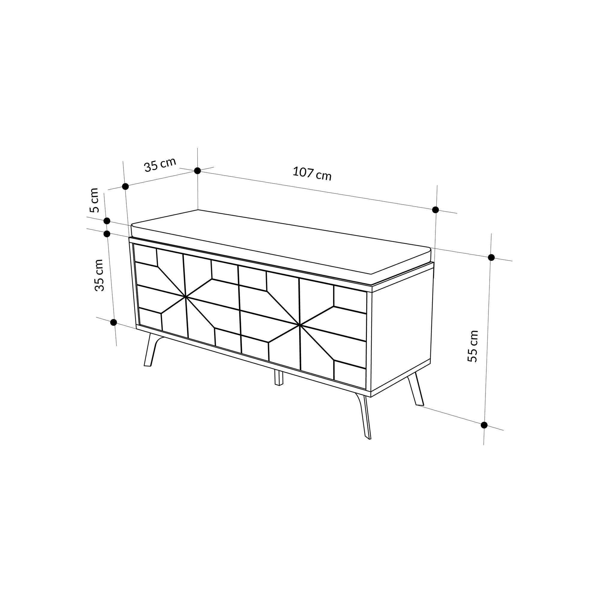 Dune Bench - Hitit in Hitit präsentiert im Onlineshop von KAQTU Design AG. Schuhschrank ist von Hanah Home