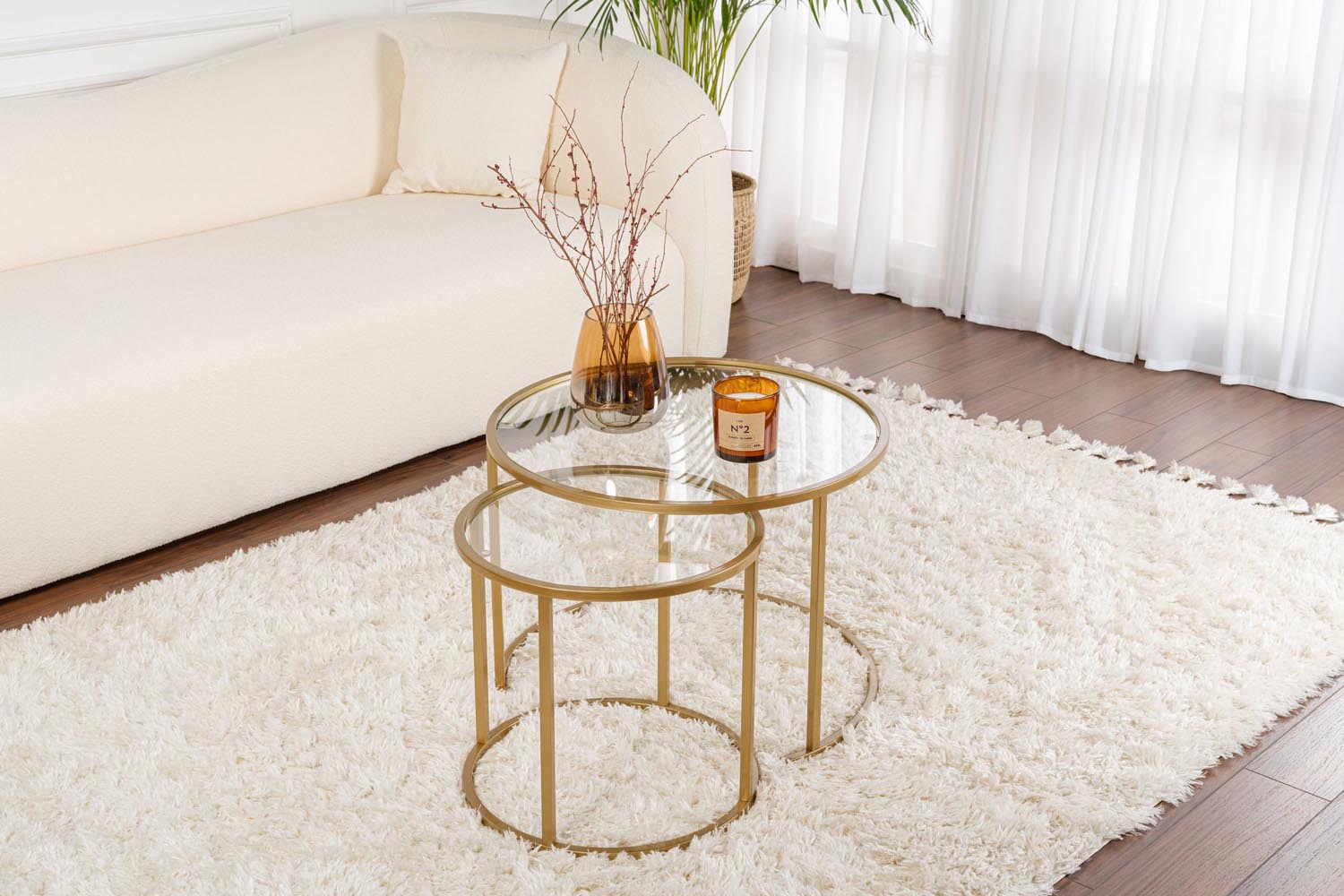 Aurum - 60, 42 - Gold, Transparent in Gold Transparent präsentiert im Onlineshop von KAQTU Design AG. Beistelltisch ist von Nordure