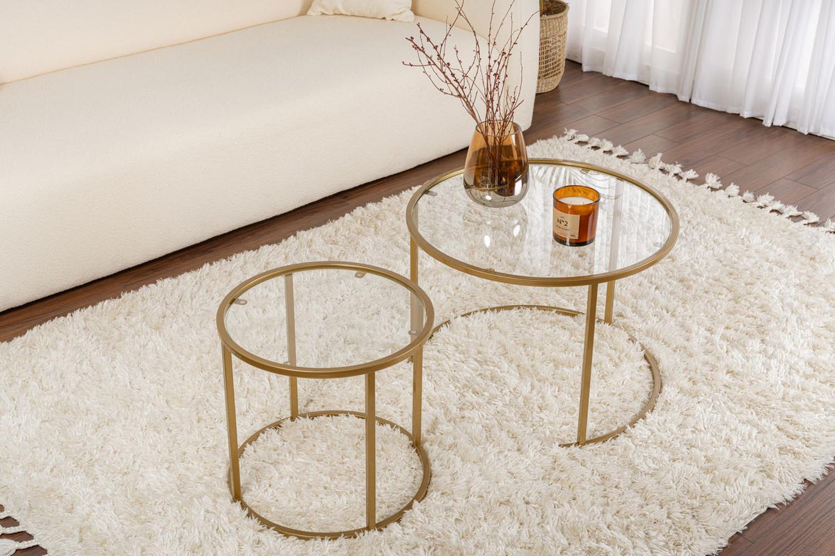 Aurum Sofatisch - Gold Transparent in Gold Transparent präsentiert im Onlineshop von KAQTU Design AG. Couchtisch ist von Nordure