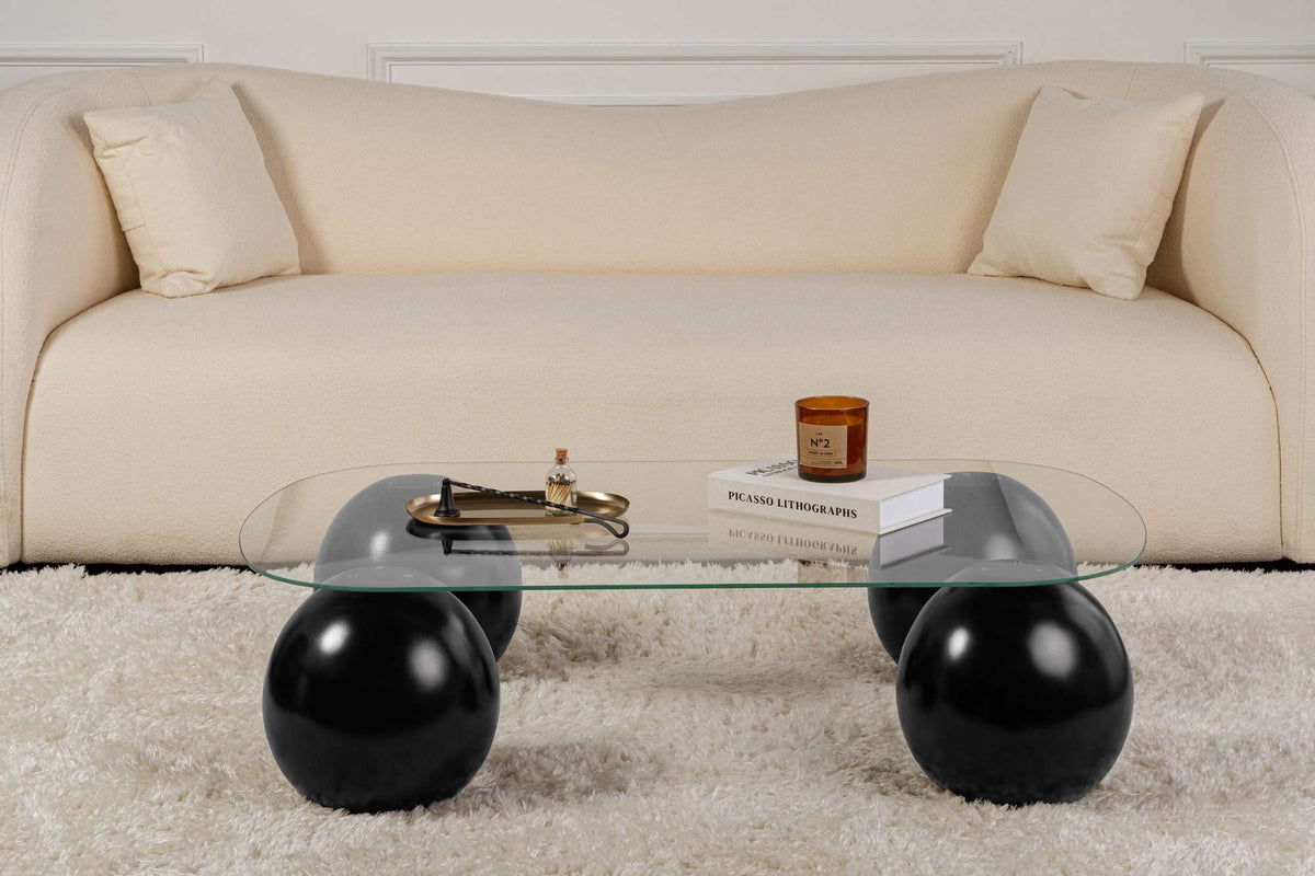 Evara Sofatisch - Schwarz Transparent in Schwarz Transparent präsentiert im Onlineshop von KAQTU Design AG. Couchtisch ist von Nordure