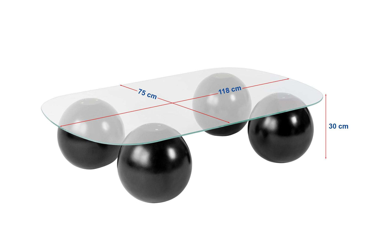 Evara Sofatisch - Schwarz Transparent in Schwarz Transparent präsentiert im Onlineshop von KAQTU Design AG. Couchtisch ist von Nordure