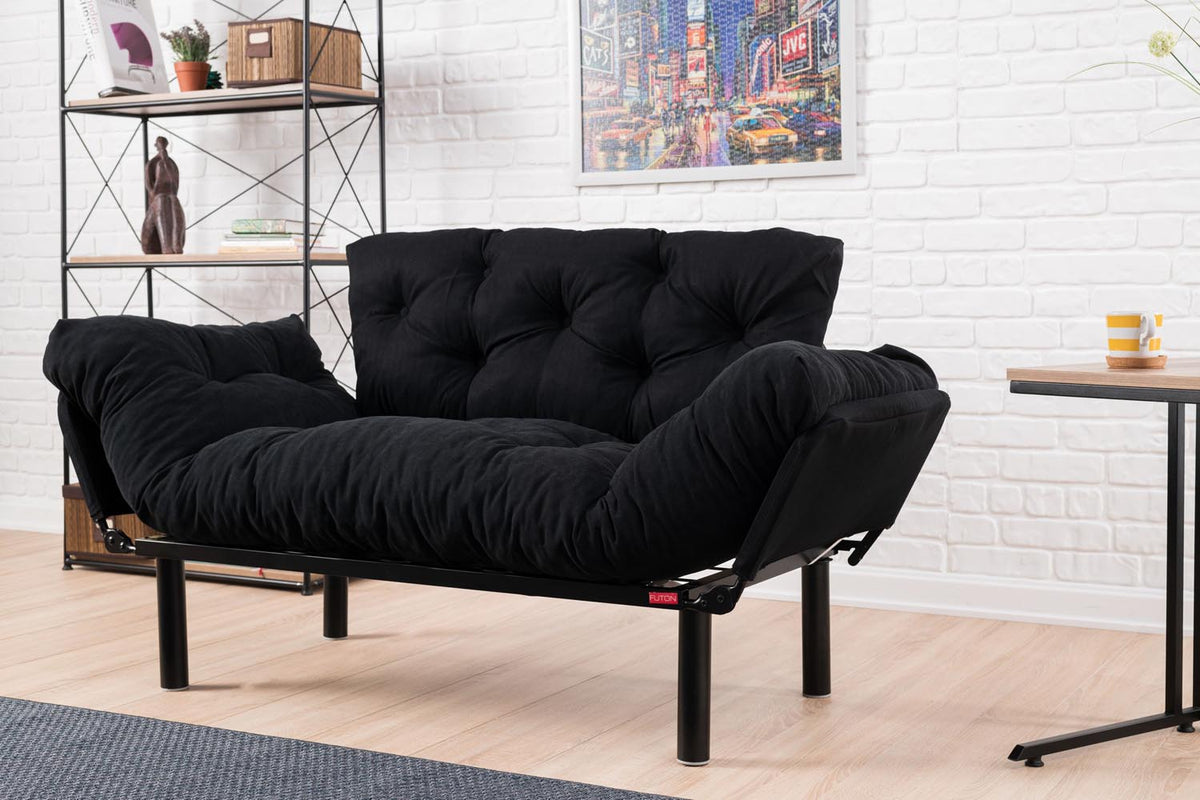 Nitta Bettsofa - Schwarz in Schwarz präsentiert im Onlineshop von KAQTU Design AG. Bettsofa ist von Atelier Del Sofa