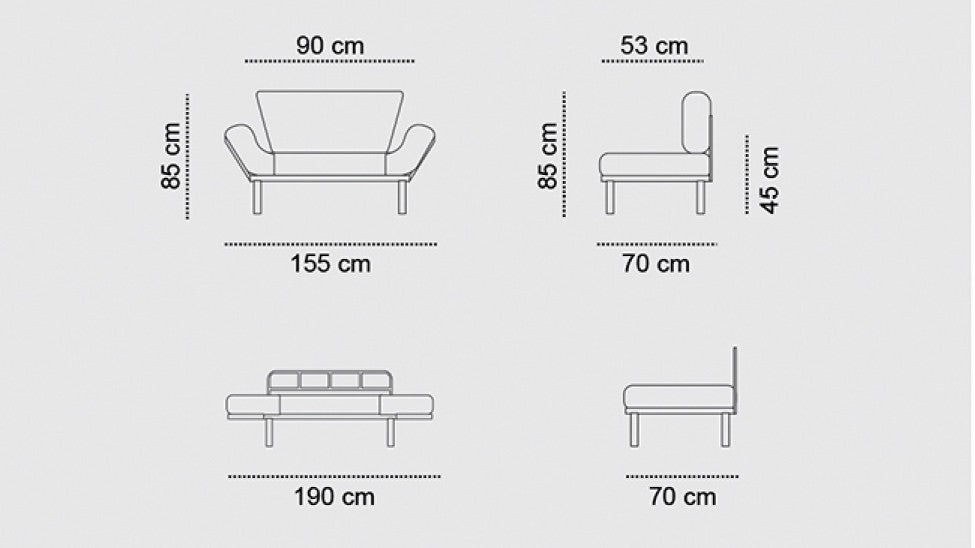 Nitta Bettsofa - Schwarz in Schwarz präsentiert im Onlineshop von KAQTU Design AG. Bettsofa ist von Atelier Del Sofa