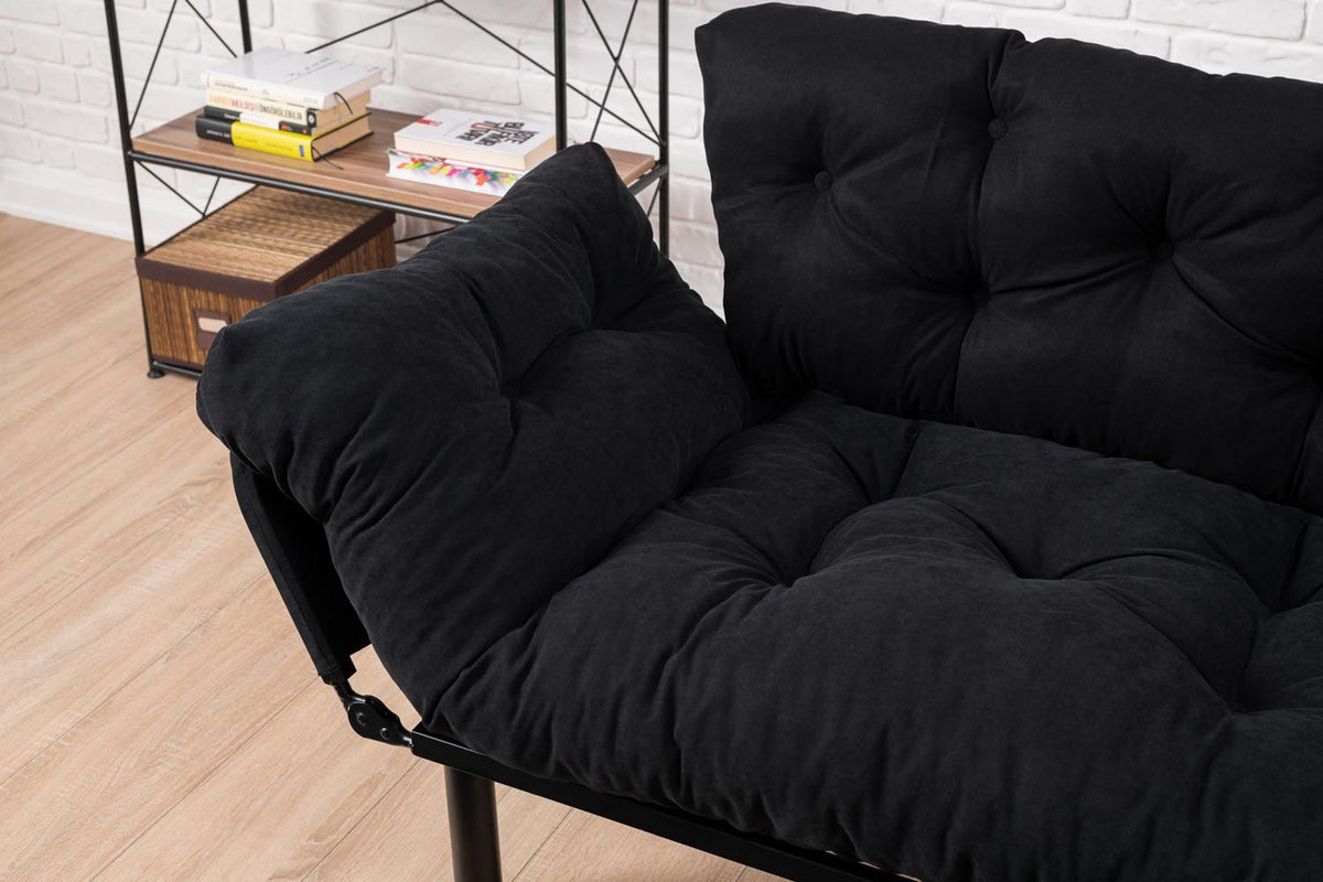 Nitta Bettsofa - Schwarz in Schwarz präsentiert im Onlineshop von KAQTU Design AG. Bettsofa ist von Atelier Del Sofa