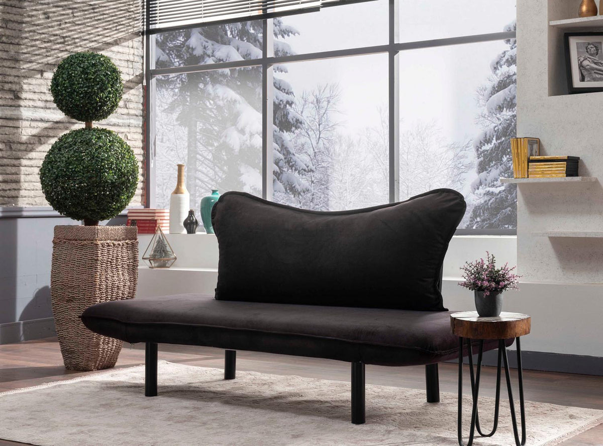 Chatto Bettsofa - Schwarz in Schwarz präsentiert im Onlineshop von KAQTU Design AG. Bettsofa ist von Atelier Del Sofa