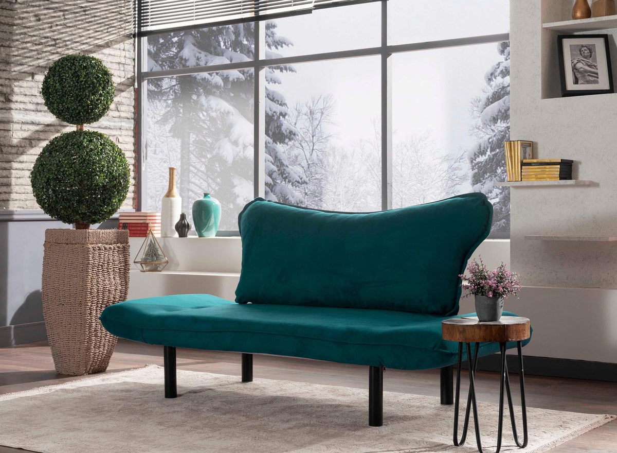 Chatto Bettsofa - Petrol Blau in Petrol Blau präsentiert im Onlineshop von KAQTU Design AG. Bettsofa ist von Atelier Del Sofa