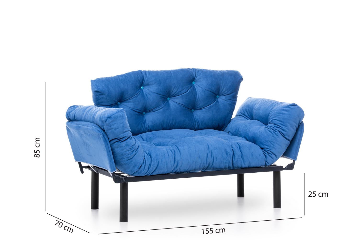 Nitta - Blue in Blau präsentiert im Onlineshop von KAQTU Design AG. Bettsofa ist von Atelier Del Sofa