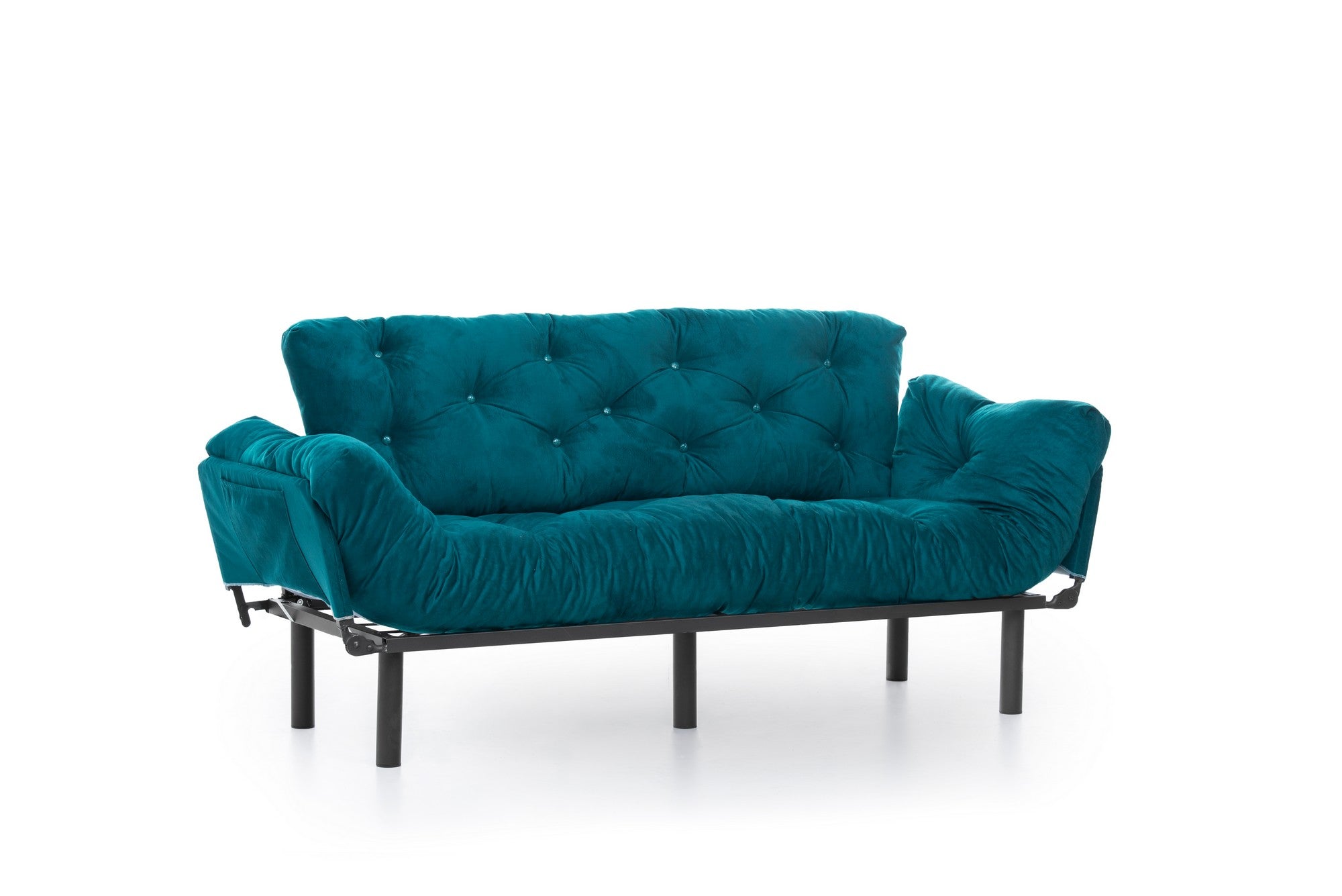 Nitta Triple - Petrol Green in Petrolgrün präsentiert im Onlineshop von KAQTU Design AG. Bettsofa ist von Atelier Del Sofa