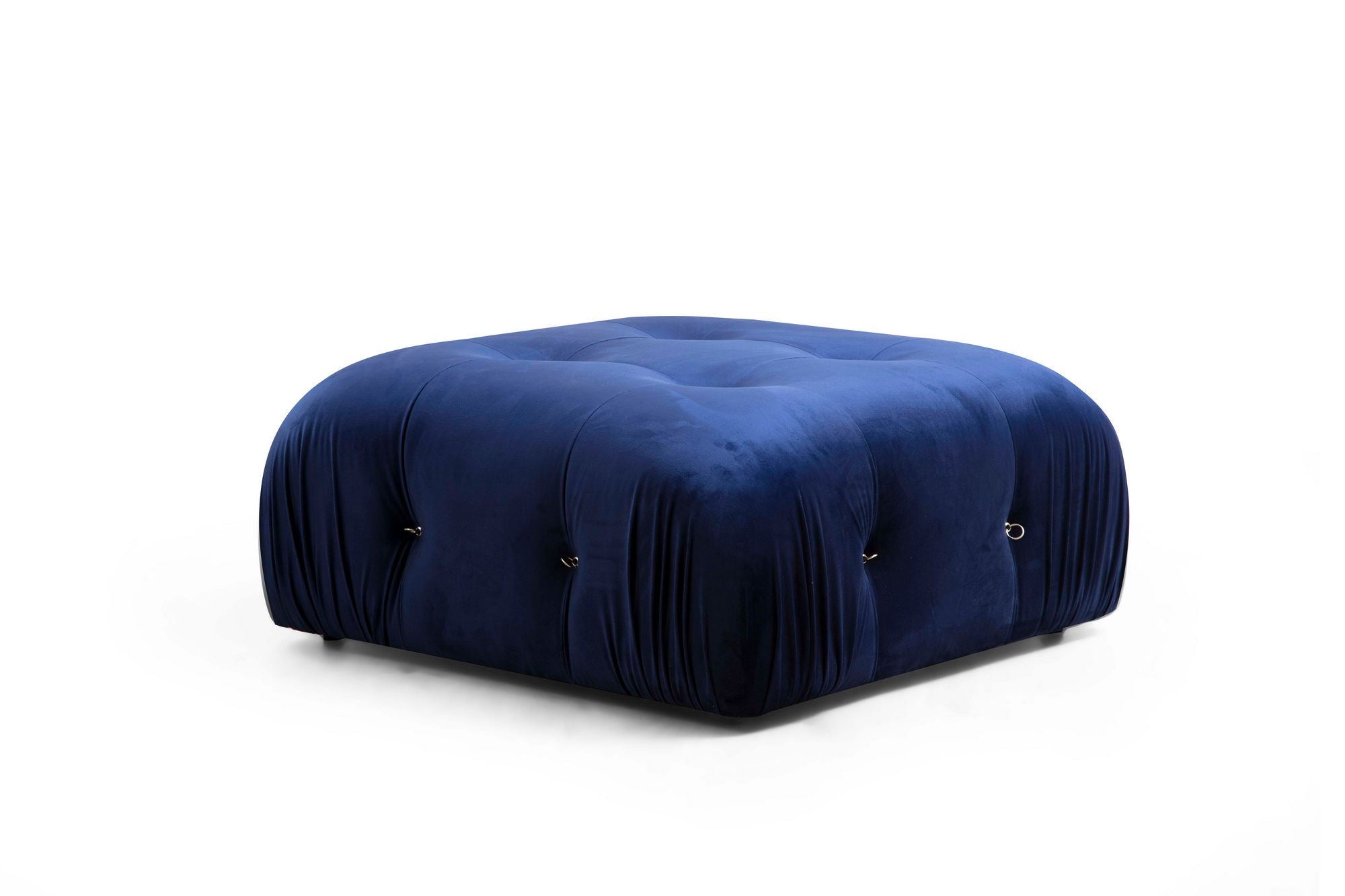 Bubble Velvet Blue L1-O1-1R-PUF in Samtblau präsentiert im Onlineshop von KAQTU Design AG. Ecksofa ist von Atelier Del Sofa