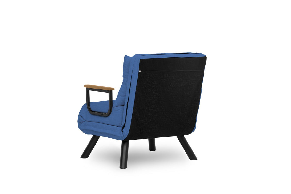 Sando Single Bettsofa - Blau in Blau präsentiert im Onlineshop von KAQTU Design AG. Bettsessel ist von Atelier Del Sofa