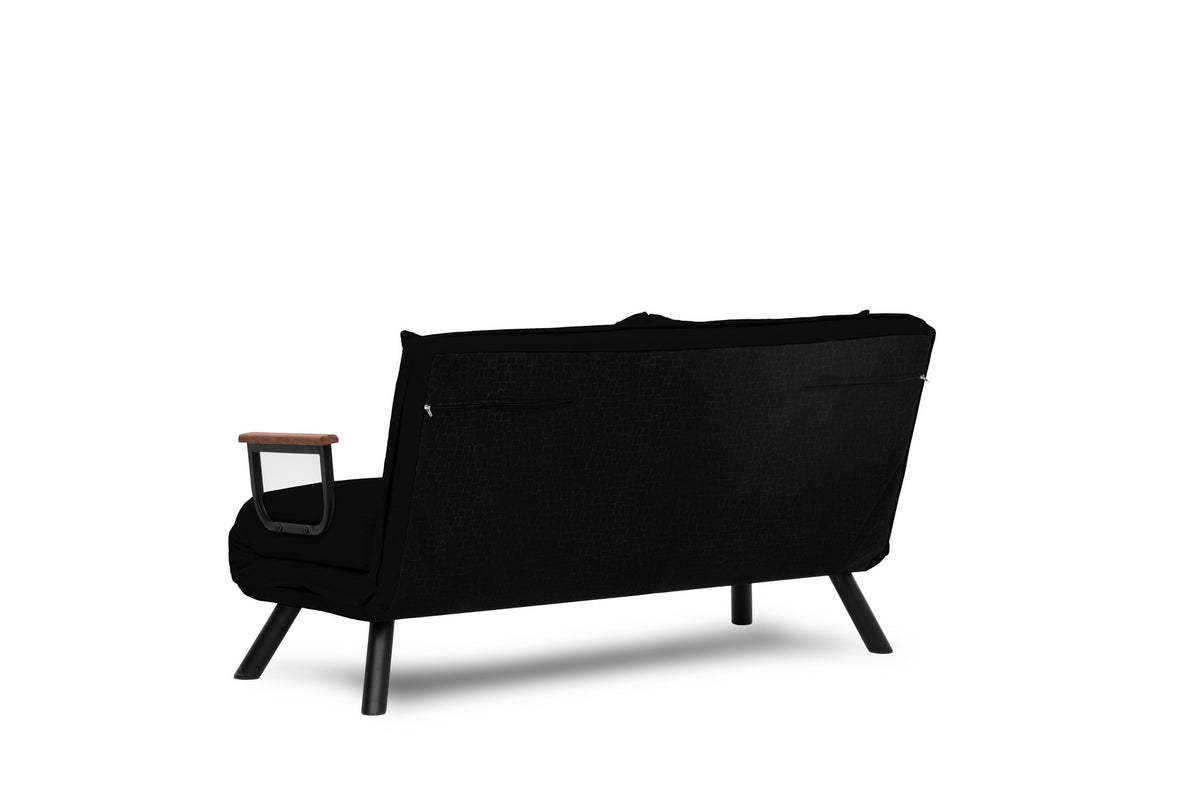 Sando 2 Bettsofa - Schwarz in Schwarz präsentiert im Onlineshop von KAQTU Design AG. Bettsofa ist von Atelier Del Sofa