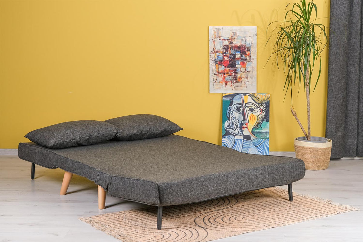 Folde 2 Bettsofa - Dunkelgrau in Dunkelgrau präsentiert im Onlineshop von KAQTU Design AG. Bettsofa ist von Atelier Del Sofa