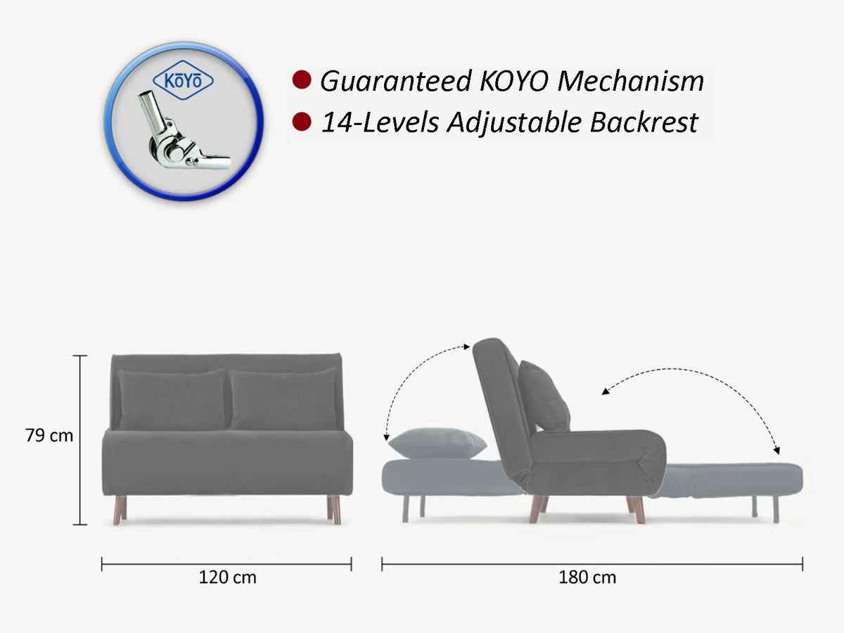 Folde 2 Bettsofa - Hellgrau in Hellgrau präsentiert im Onlineshop von KAQTU Design AG. Bettsofa ist von Atelier Del Sofa