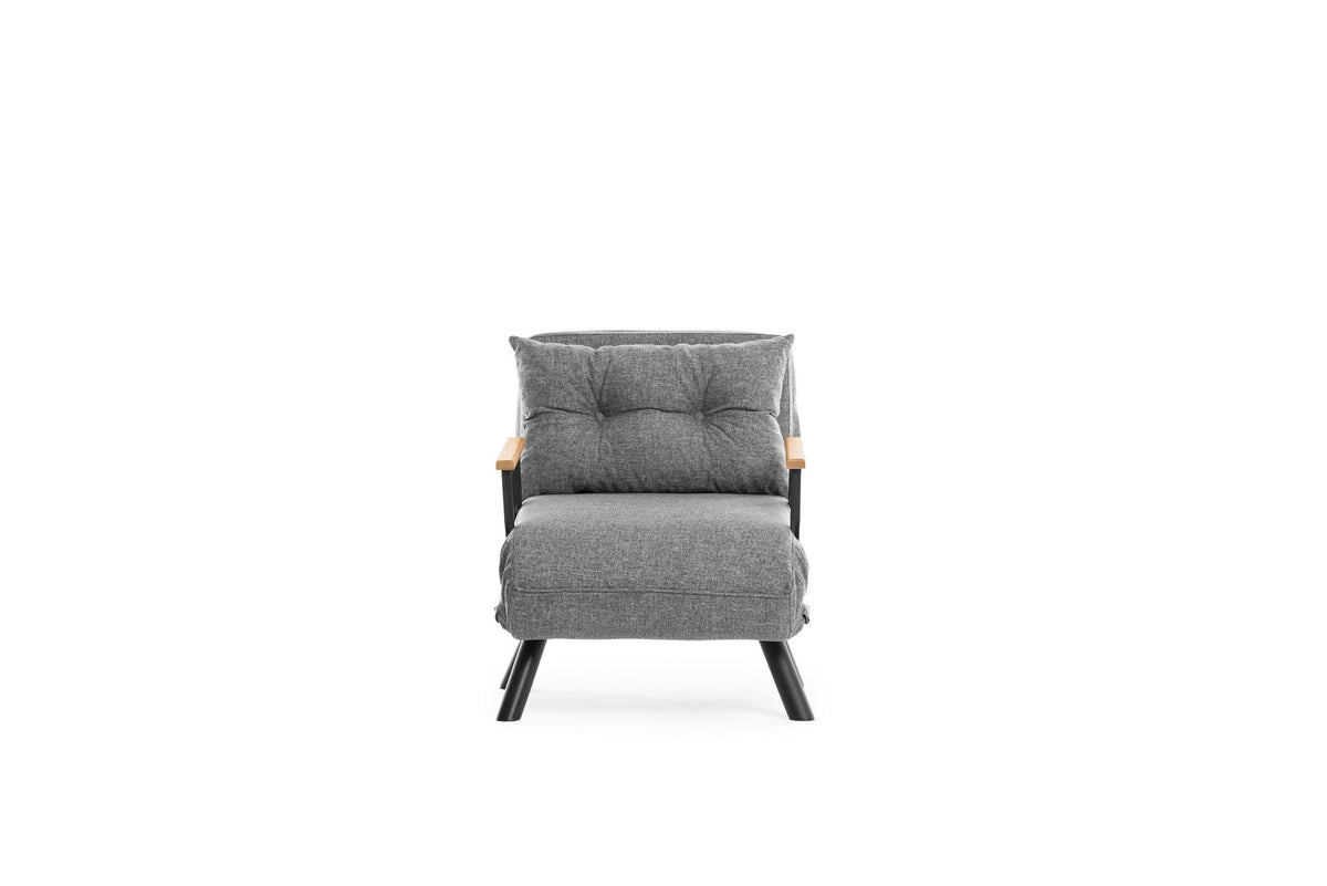 Sando Single Bettsofa - Hellgrau in Hellgrau präsentiert im Onlineshop von KAQTU Design AG. Bettsessel ist von Atelier Del Sofa