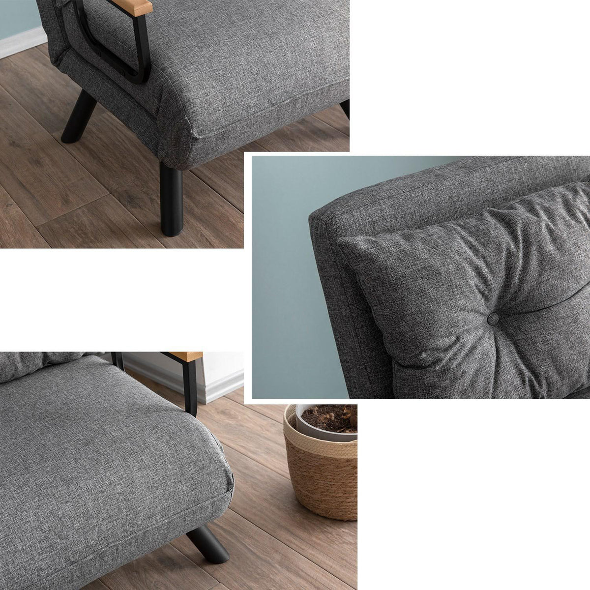 Sando Single Bettsofa - Hellgrau in Hellgrau präsentiert im Onlineshop von KAQTU Design AG. Bettsessel ist von Atelier Del Sofa