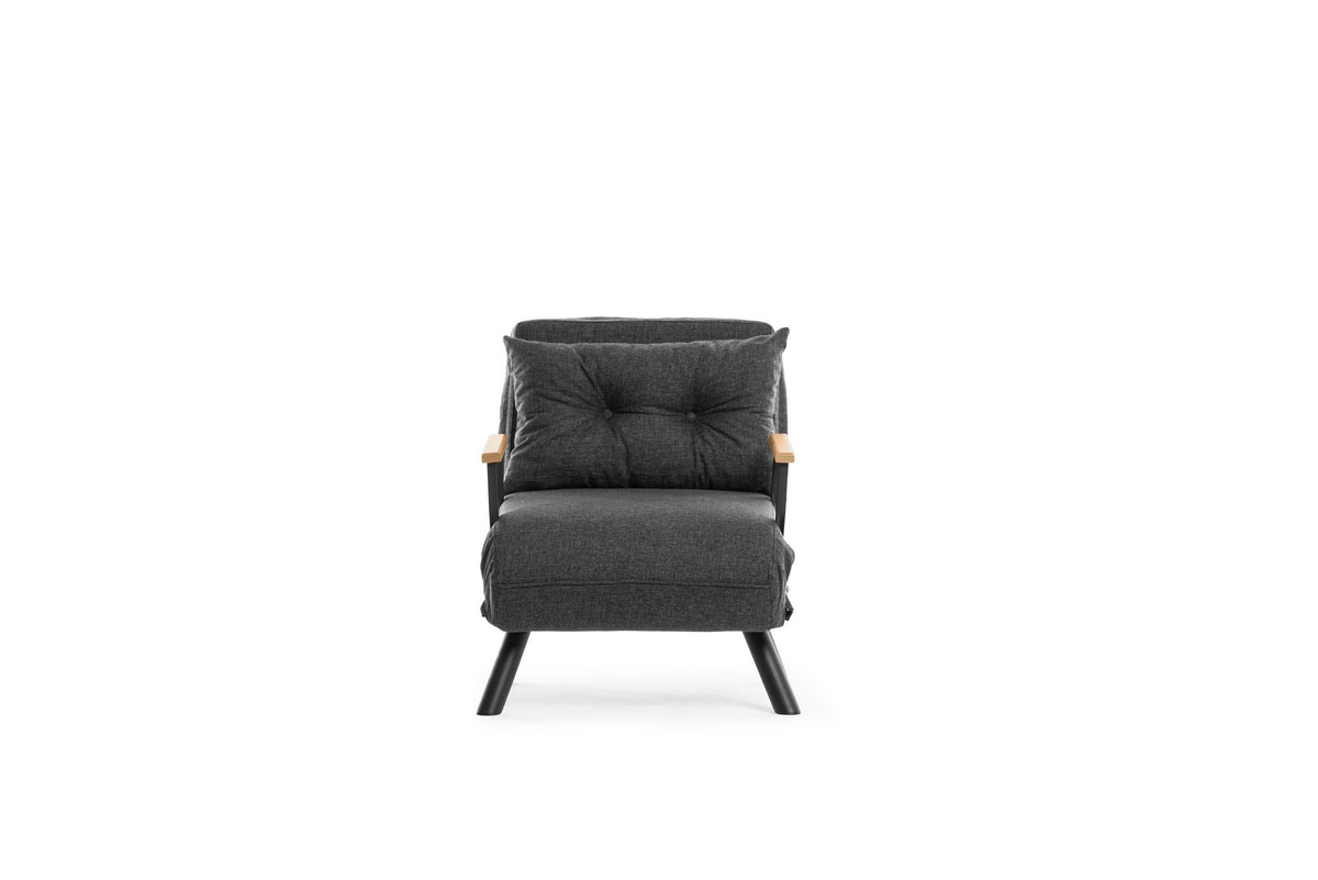Sando Single Bettsofa - Dunkelgrau in Dunkelgrau präsentiert im Onlineshop von KAQTU Design AG. Bettsessel ist von Atelier Del Sofa