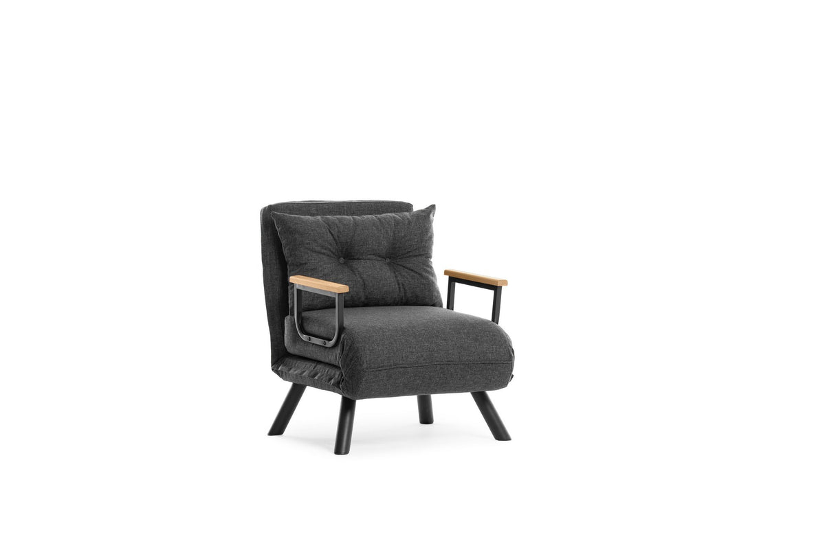 Sando Single Bettsofa - Dunkelgrau in Dunkelgrau präsentiert im Onlineshop von KAQTU Design AG. Bettsessel ist von Atelier Del Sofa