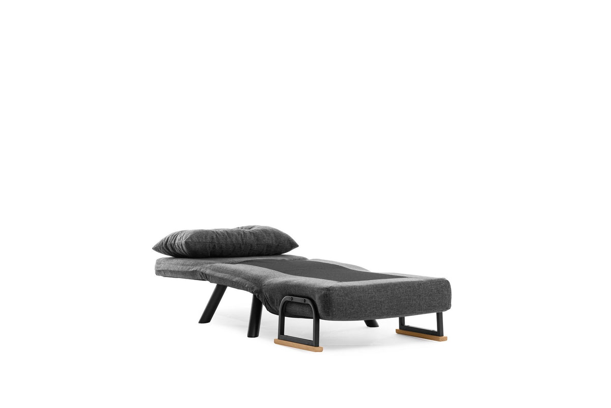Sando Single Bettsofa - Dunkelgrau in Dunkelgrau präsentiert im Onlineshop von KAQTU Design AG. Bettsessel ist von Atelier Del Sofa
