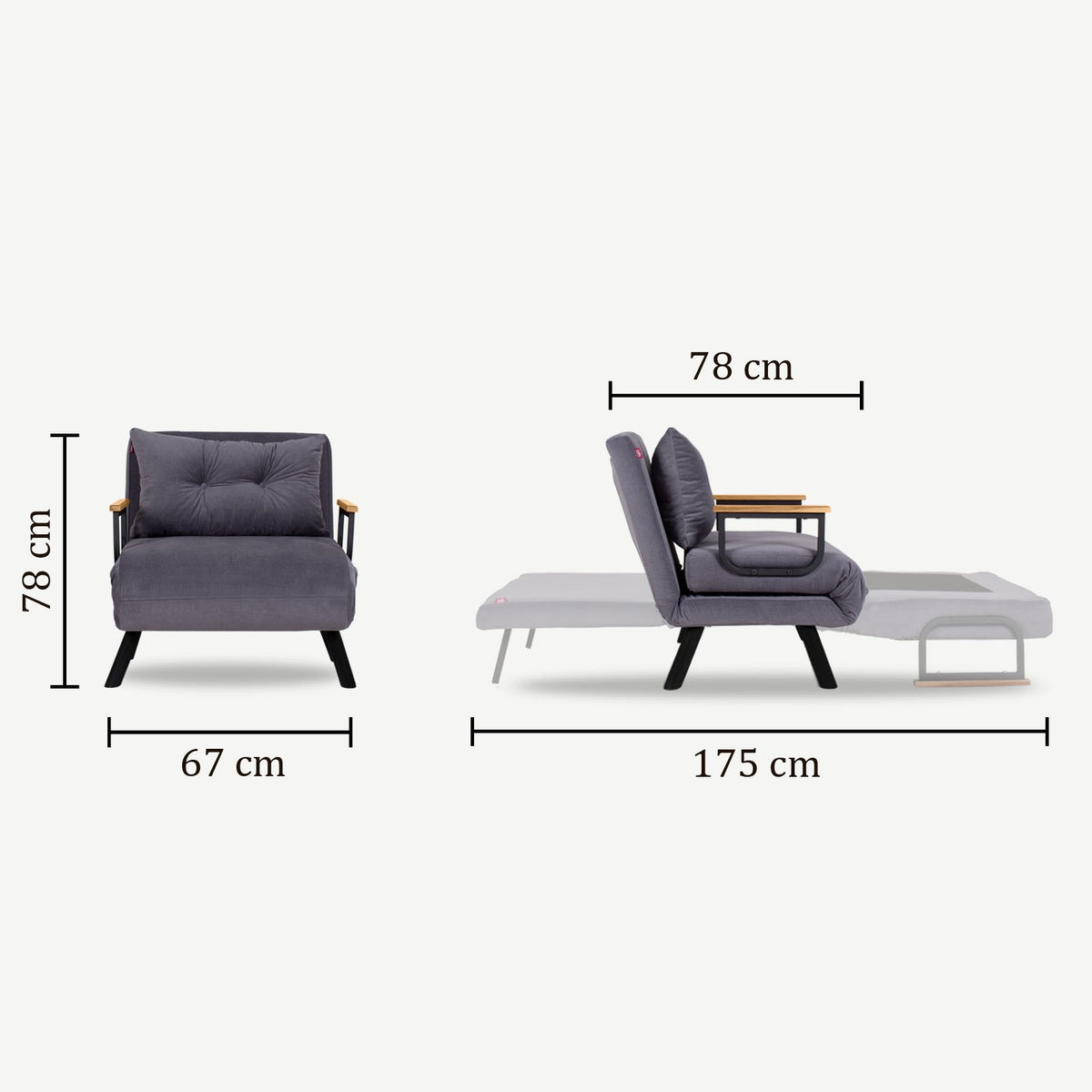 Sando Single Bettsofa - Hellbraun in Hellbraun präsentiert im Onlineshop von KAQTU Design AG. Bettsessel ist von Atelier Del Sofa