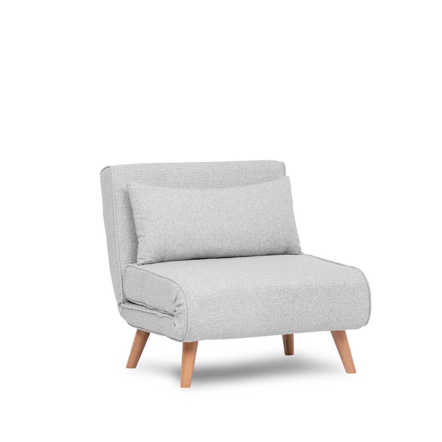 Folde Single - Teddy Fabric - Grey in Grau präsentiert im Onlineshop von KAQTU Design AG. Bettsofa ist von Atelier Del Sofa