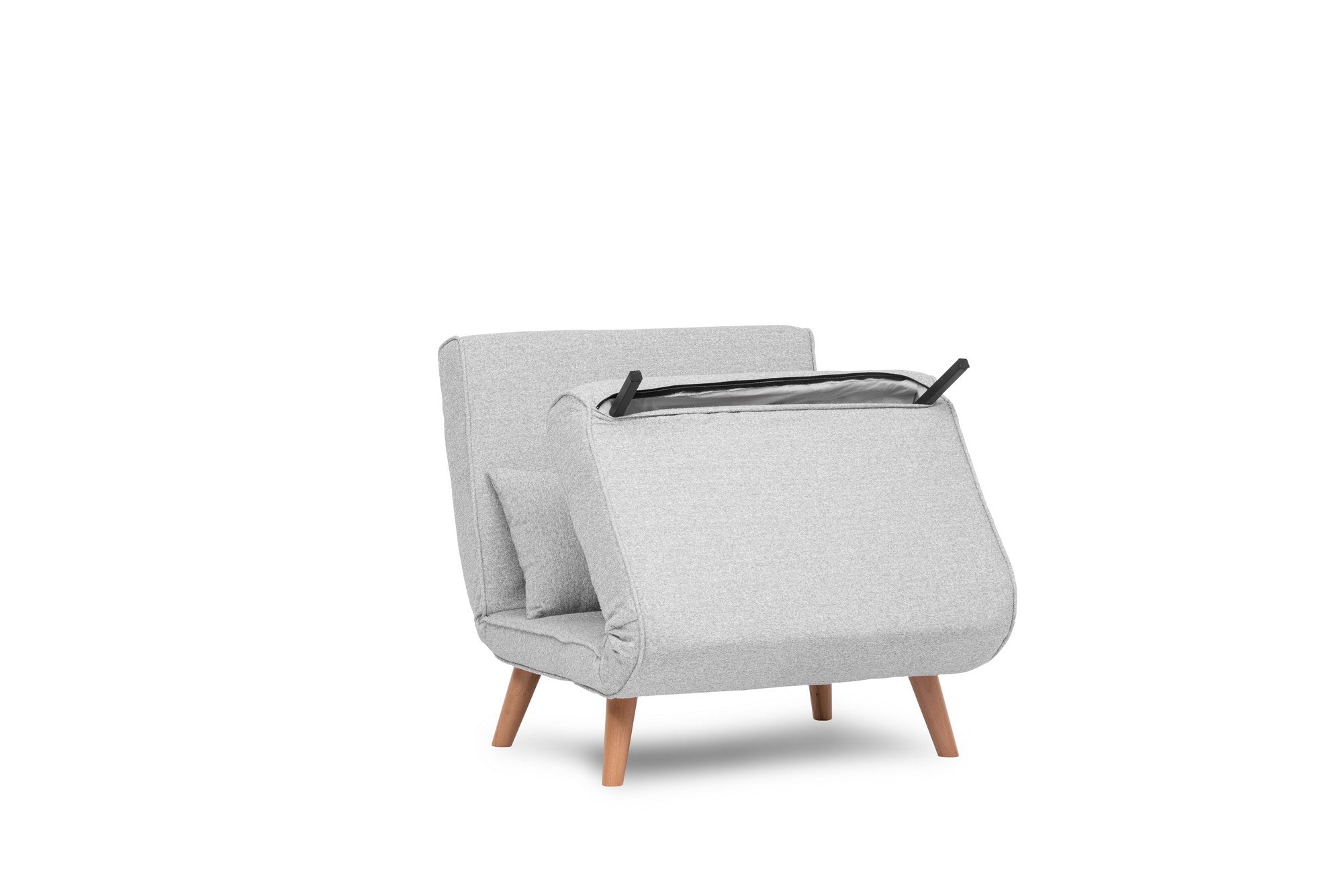 Folde Single - Teddy Fabric - Grey in Grau präsentiert im Onlineshop von KAQTU Design AG. Bettsofa ist von Atelier Del Sofa