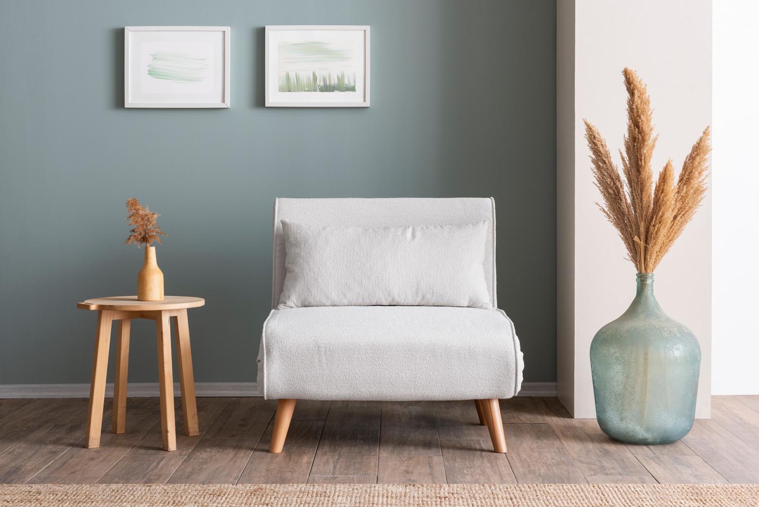 Folde Single - Teddy Fabric - White in Weiss präsentiert im Onlineshop von KAQTU Design AG. Bettsofa ist von Atelier Del Sofa