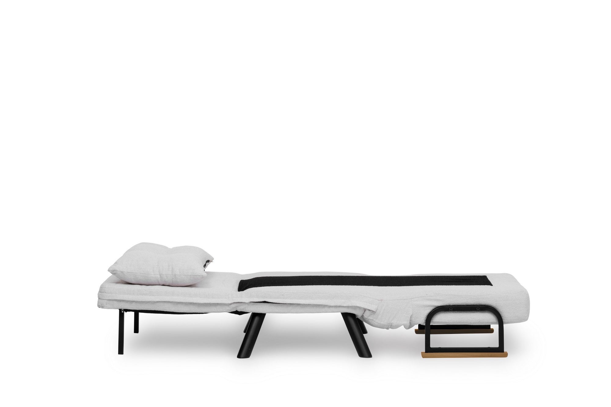 Sando Single - Teddy Fabric - White in Weiss präsentiert im Onlineshop von KAQTU Design AG. Bettsofa ist von Atelier Del Sofa