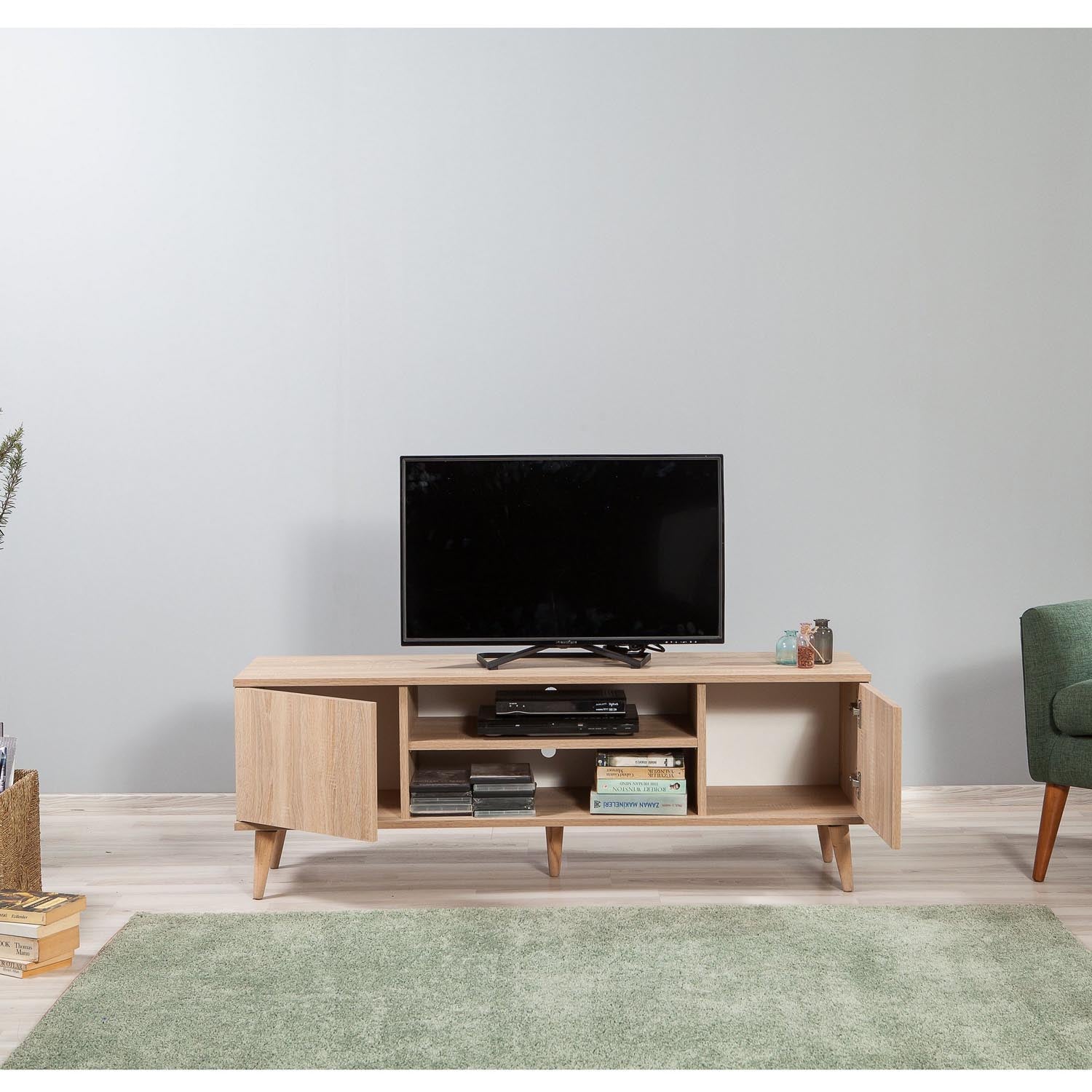 Truva - 200 in Sonoma Eiche präsentiert im Onlineshop von KAQTU Design AG. Sideboard ist von Hanah Home