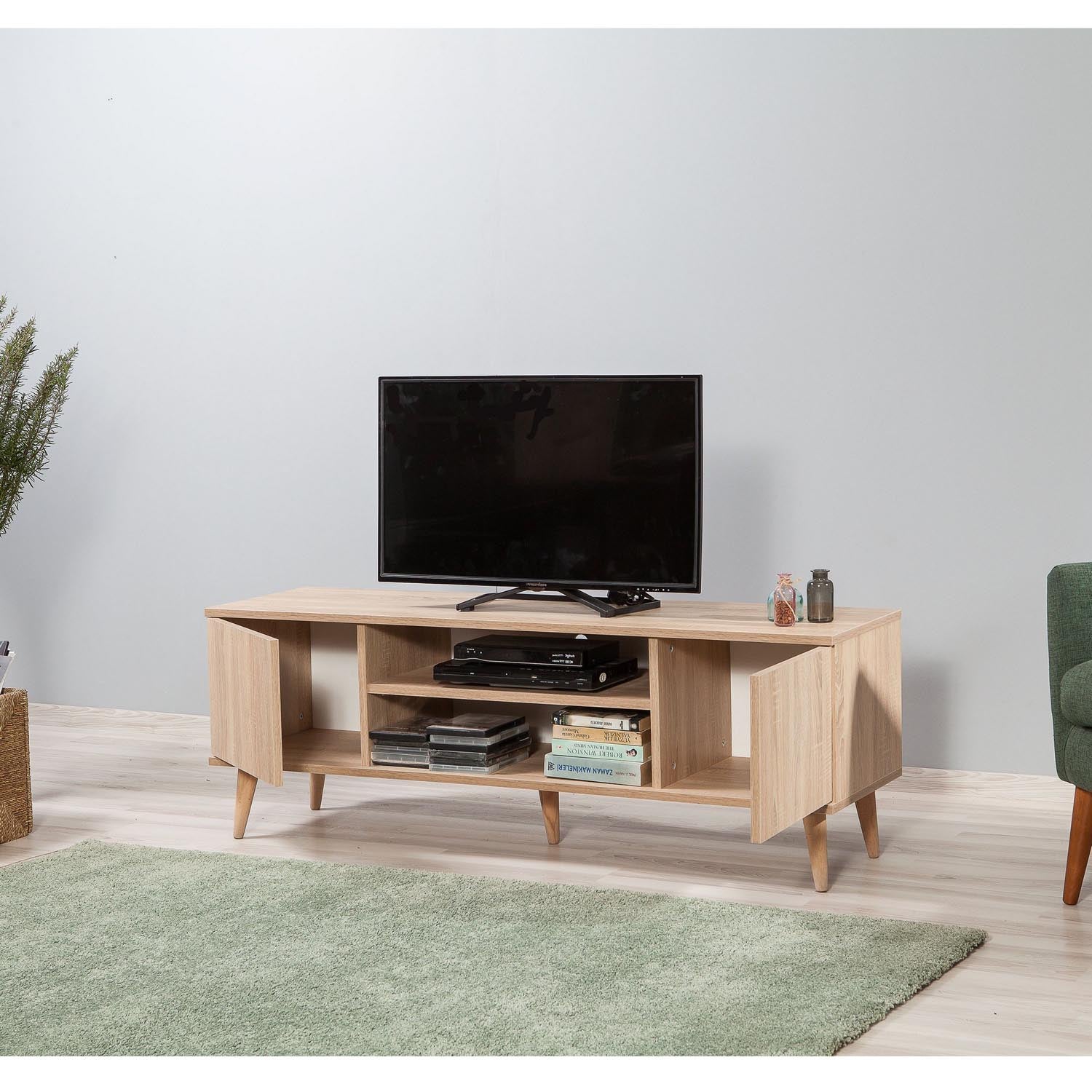 Truva - 200 in Sonoma Eiche präsentiert im Onlineshop von KAQTU Design AG. Sideboard ist von Hanah Home