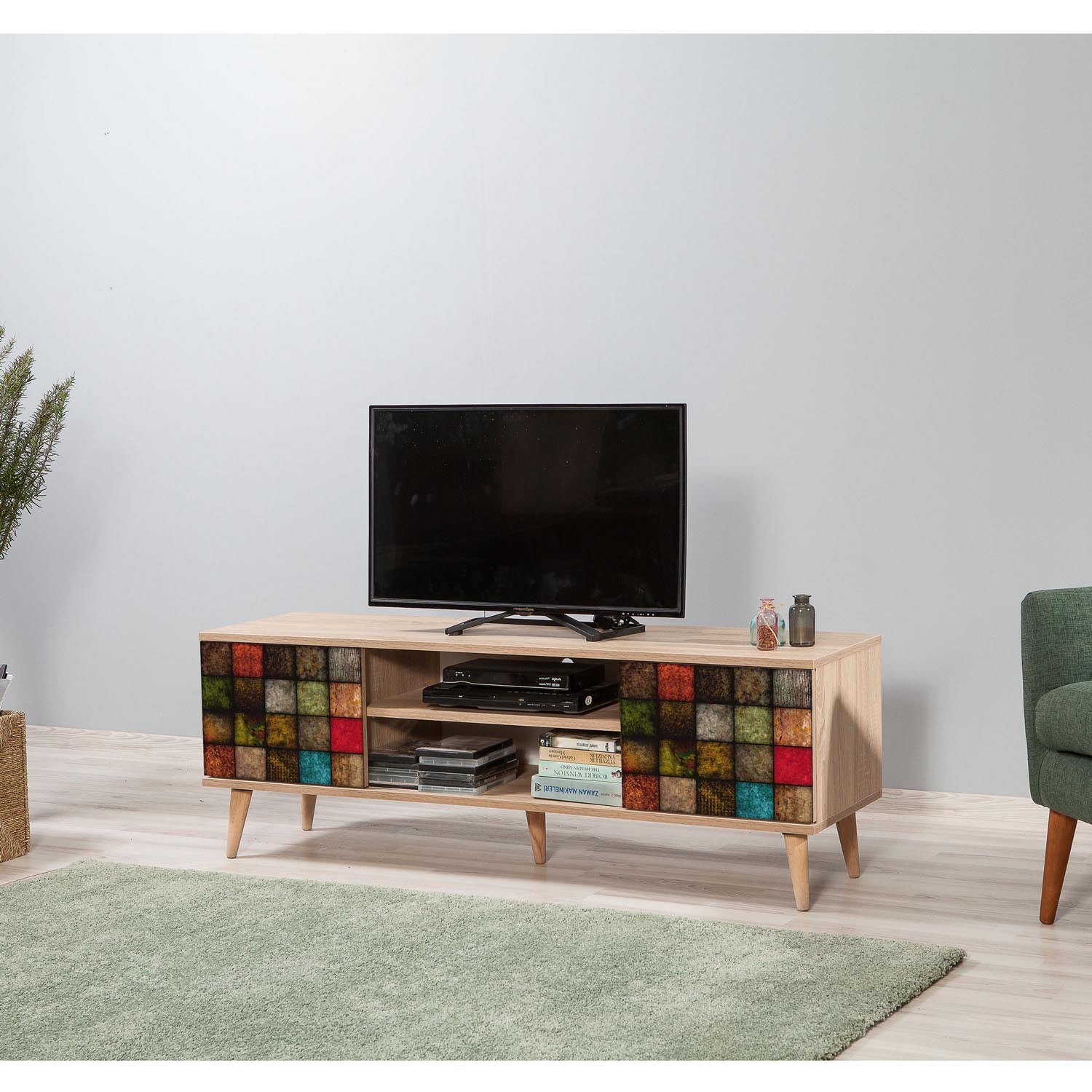 Truva-723 in Sonoma Eiche präsentiert im Onlineshop von KAQTU Design AG. Sideboard ist von Hanah Home